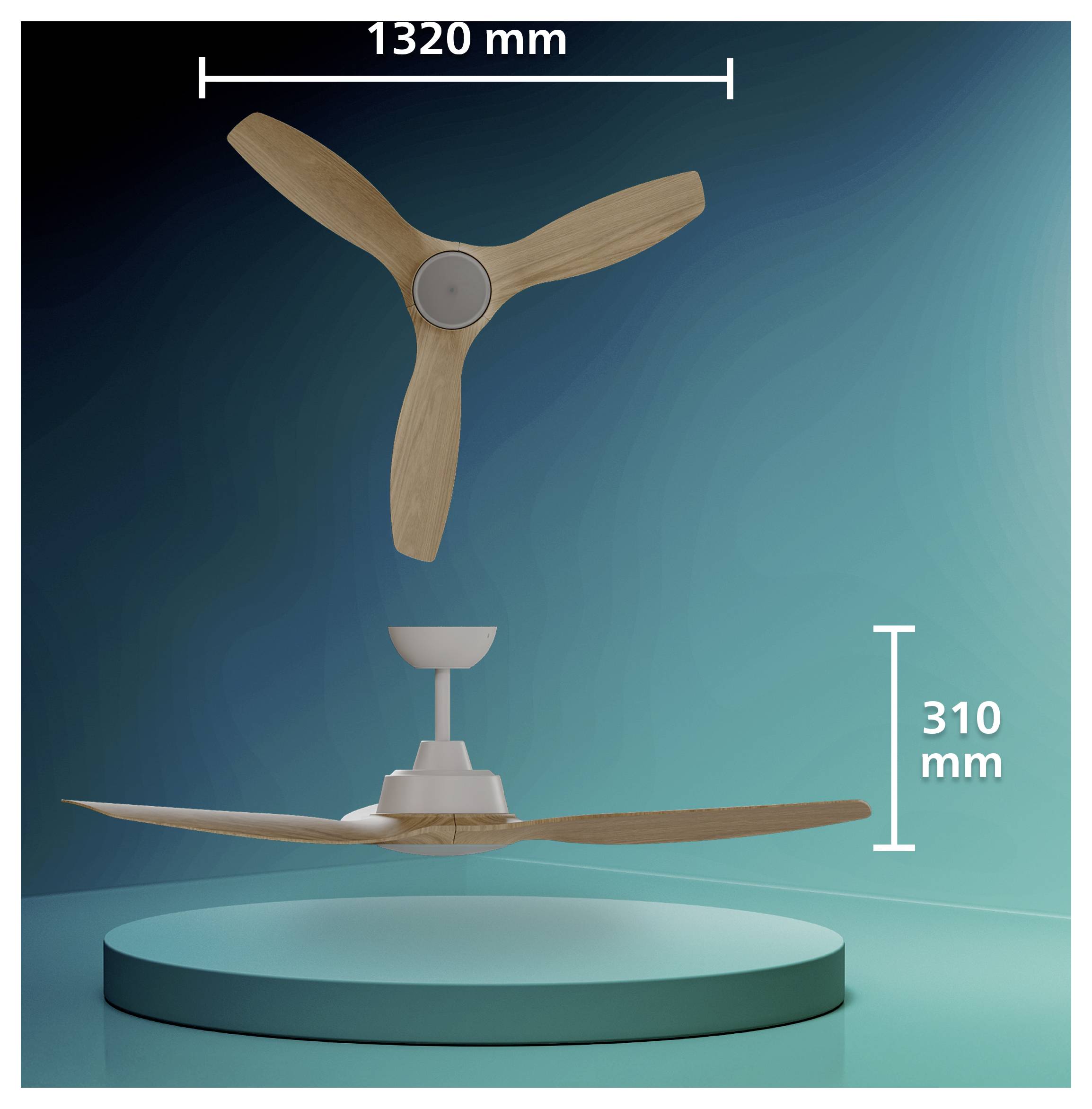Philips LED Olas Deckenventilator 35W mit Fernbedienung, Dimmbar