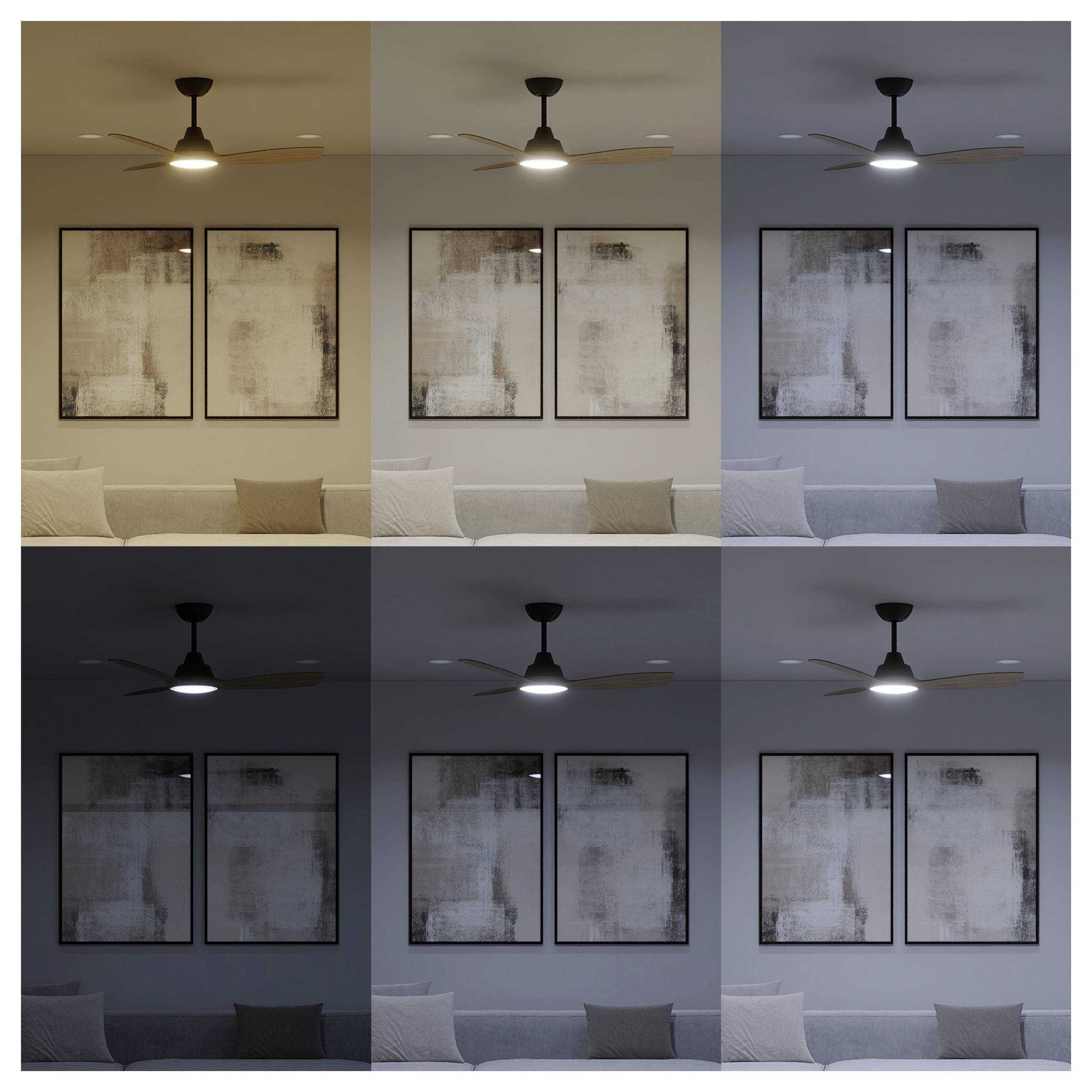 Philips LED Olas Deckenventilator 30W mit Fernbedienung, Dimmbar