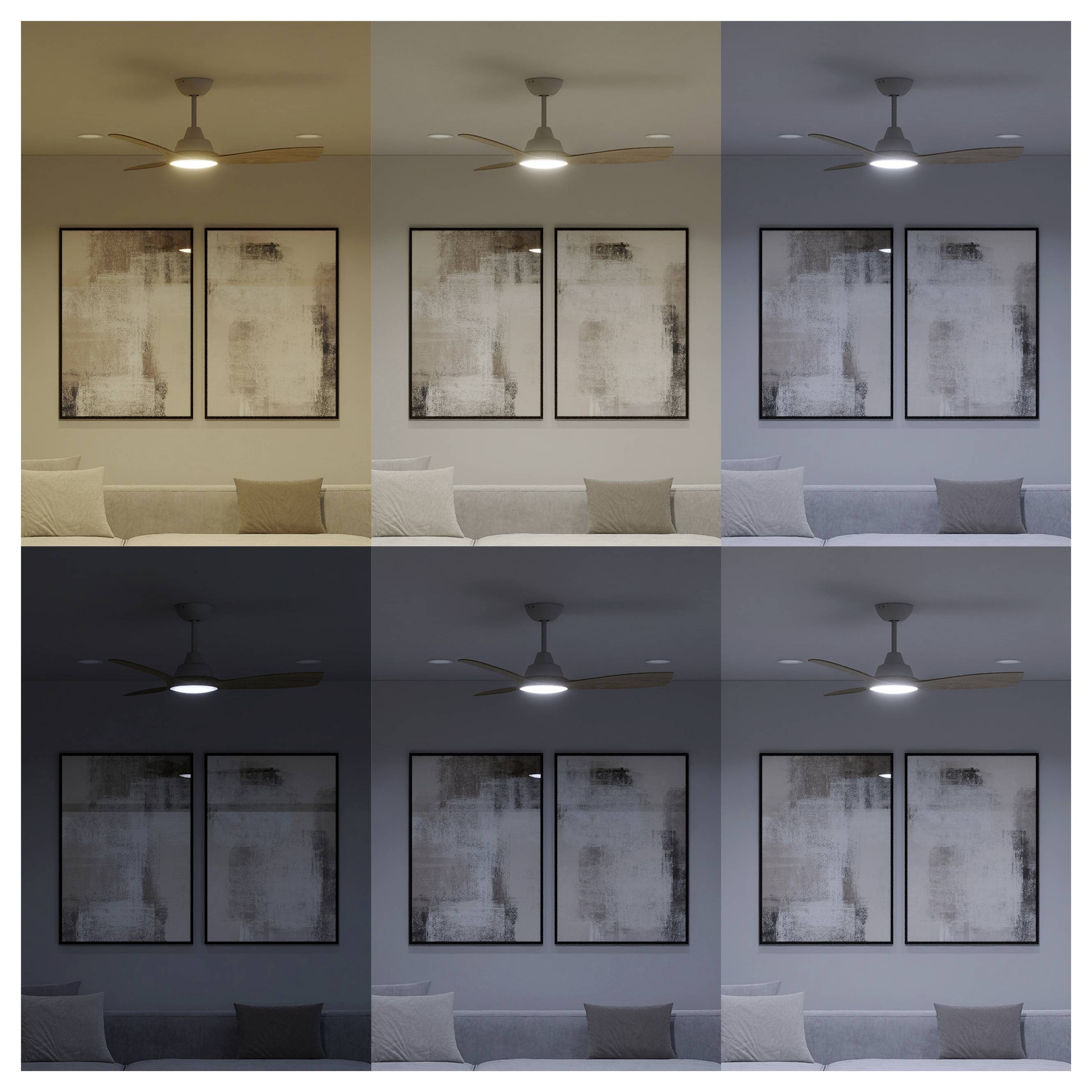 Philips LED Olas Deckenventilator 30W mit Fernbedienung, Dimmbar