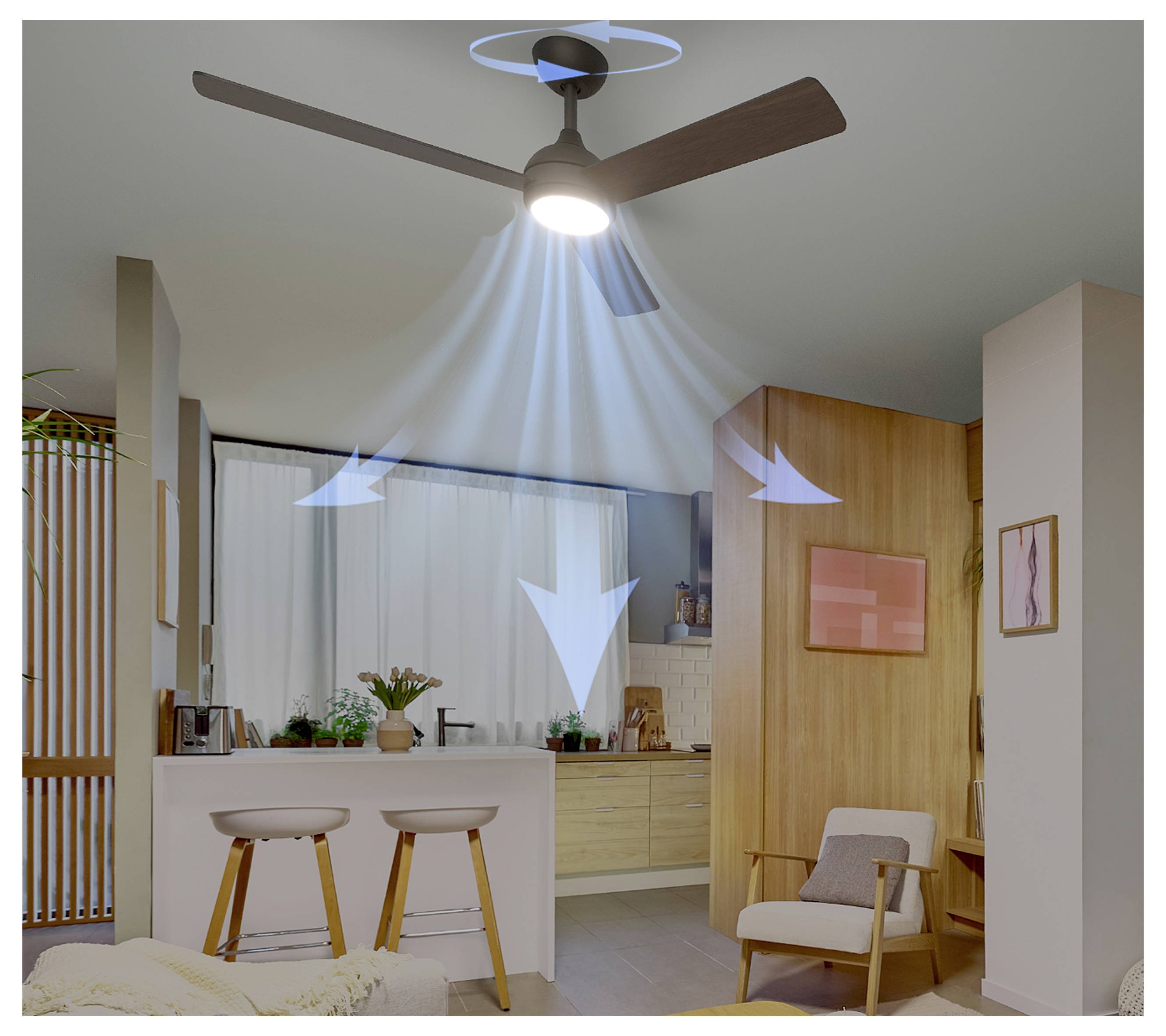 Philips LED Civx Deckenventilator 32W mit Fernbedienung, Dimmbar