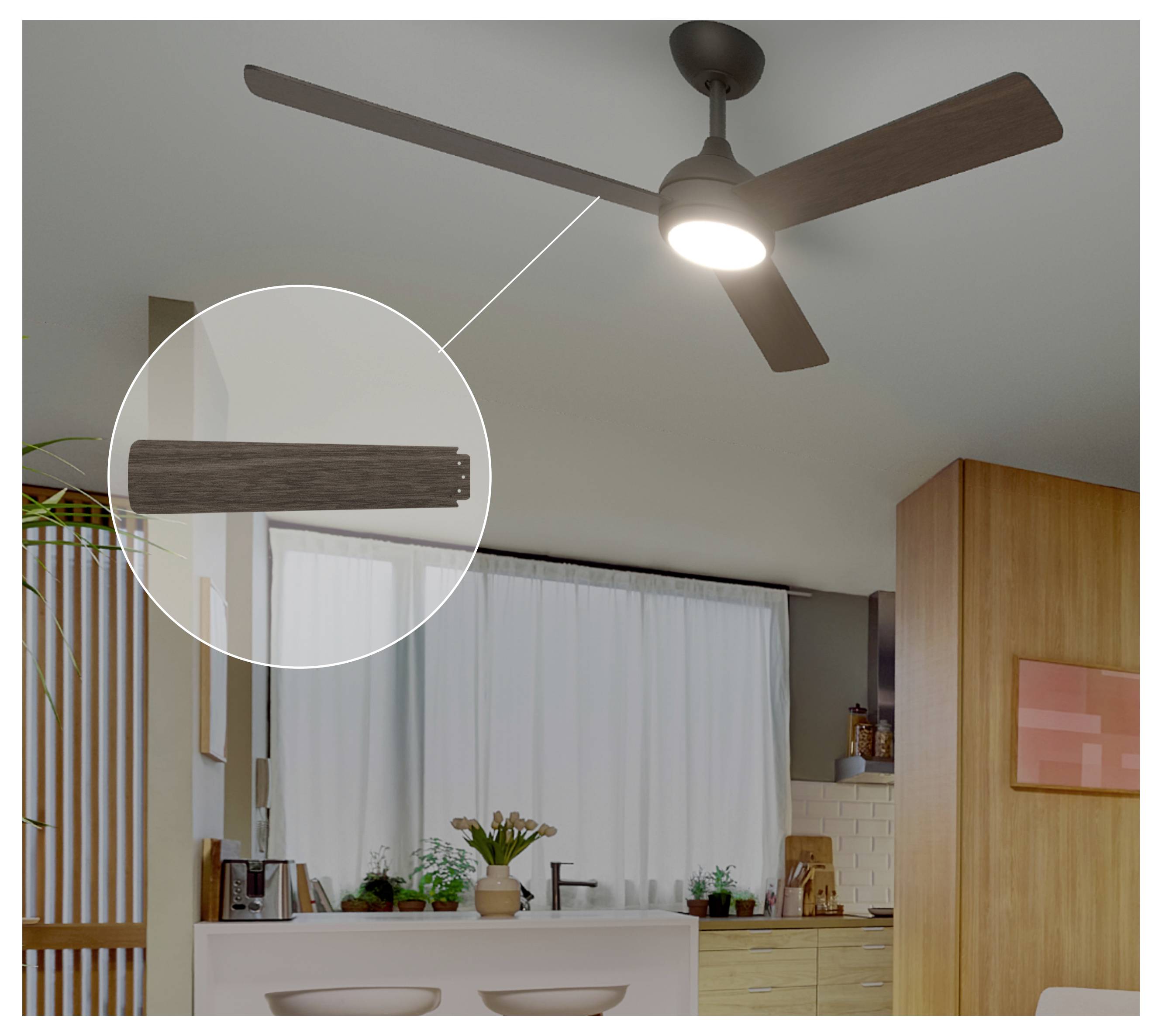 Philips LED Civx Deckenventilator 32W mit Fernbedienung, Dimmbar