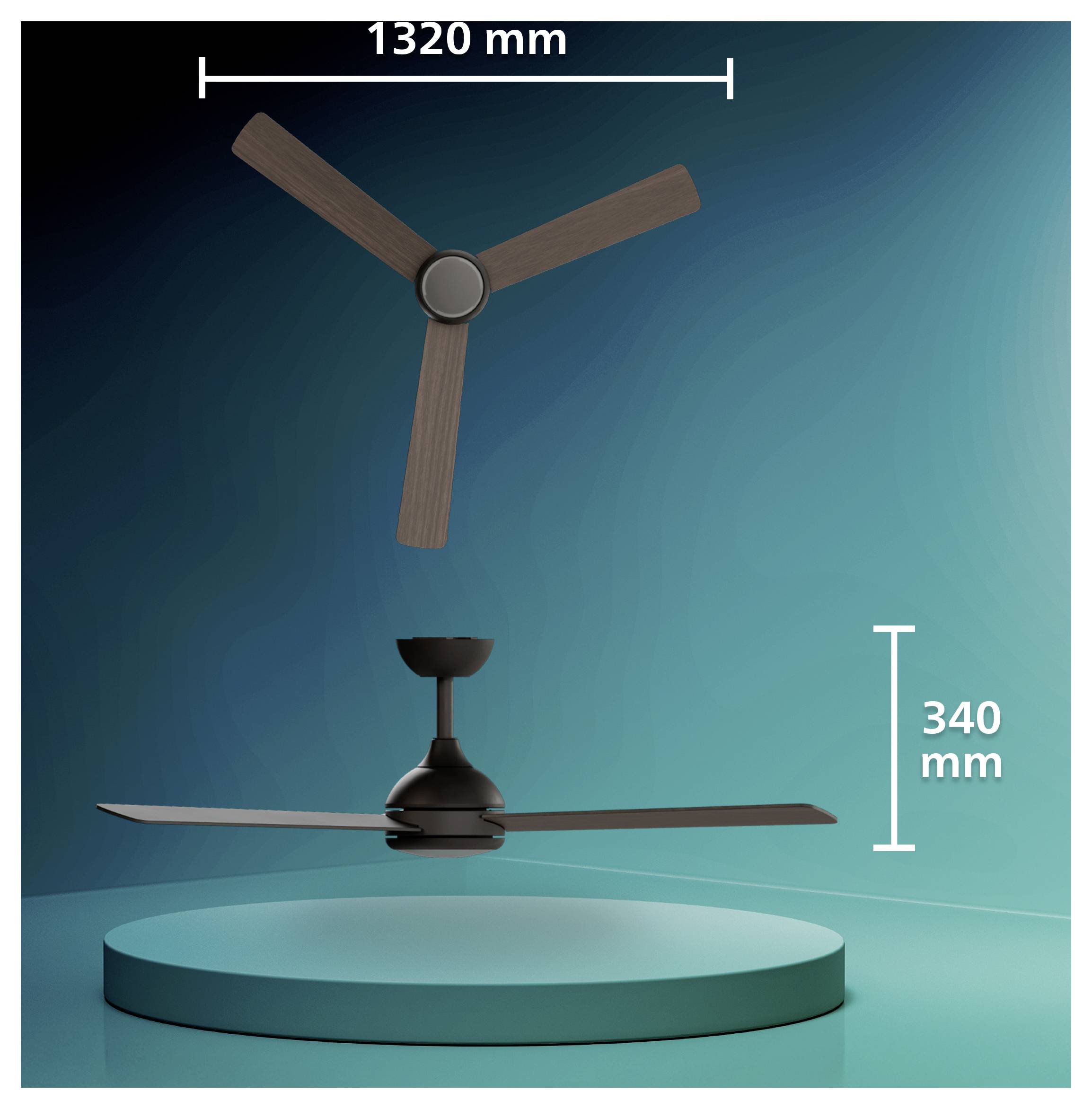 Philips LED Civx Deckenventilator 32W mit Fernbedienung, Dimmbar