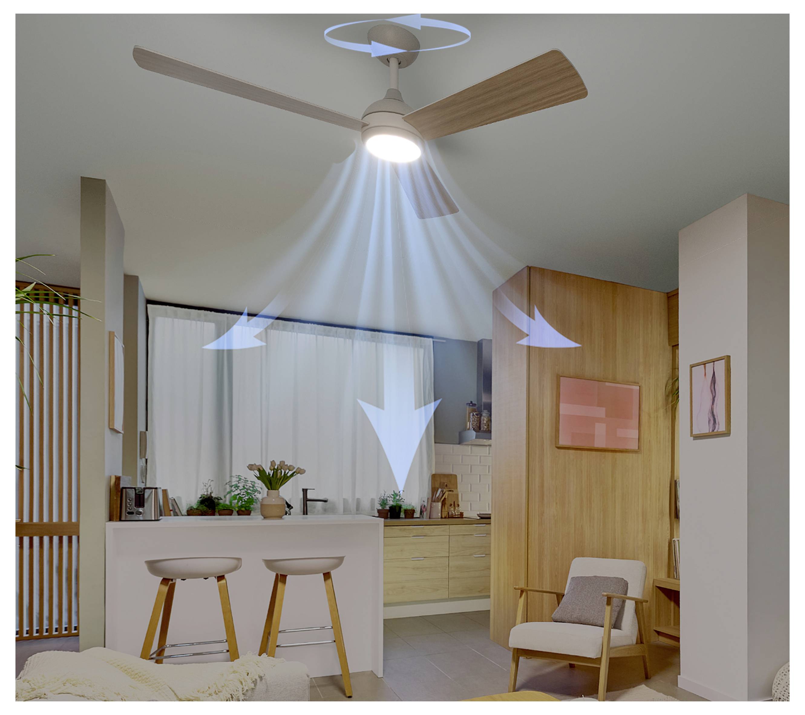 Philips LED Civx Deckenventilator 32 W mit Fernbedienung, Dimmbar