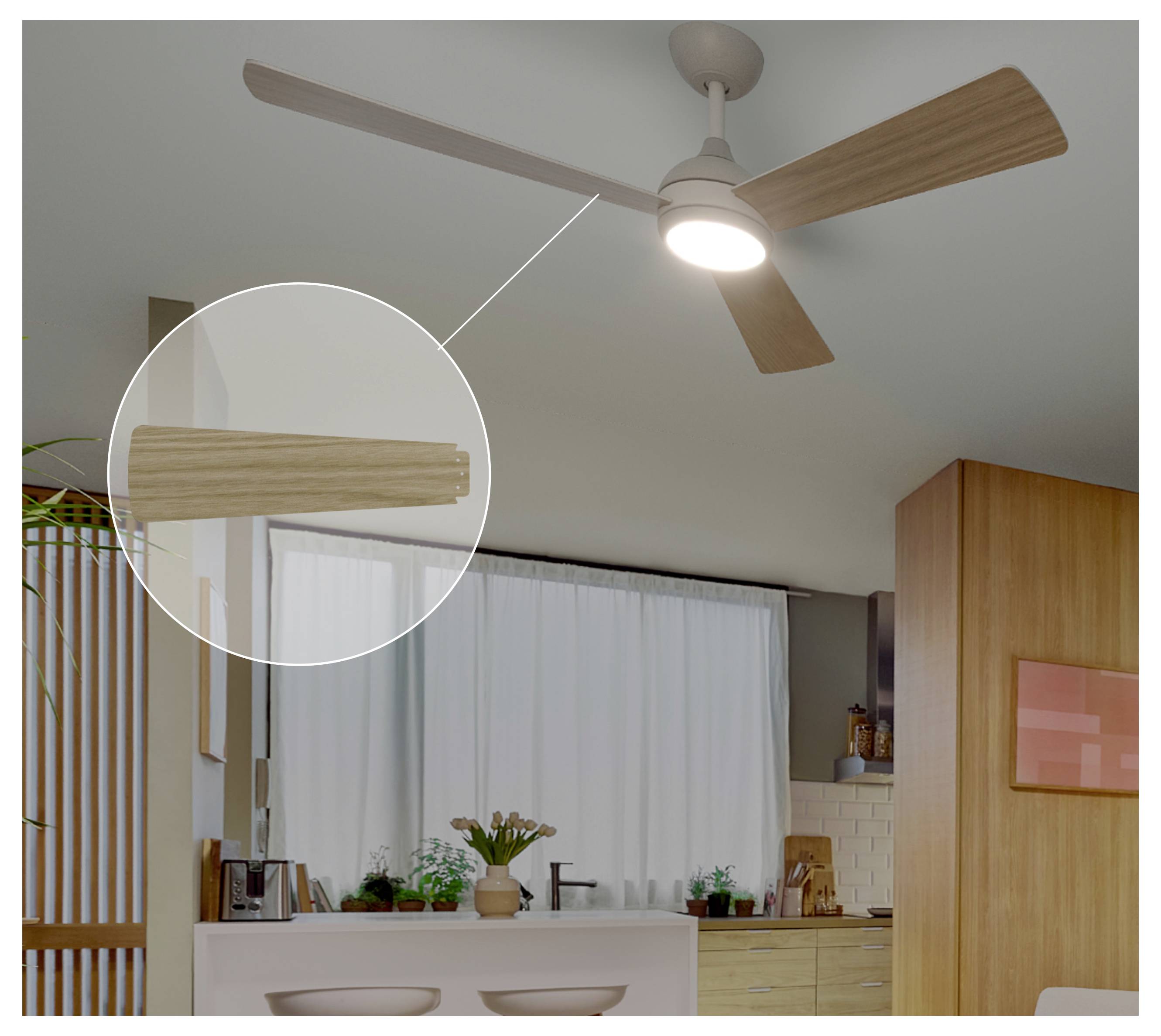 Philips LED Civx Deckenventilator 32 W mit Fernbedienung, Dimmbar