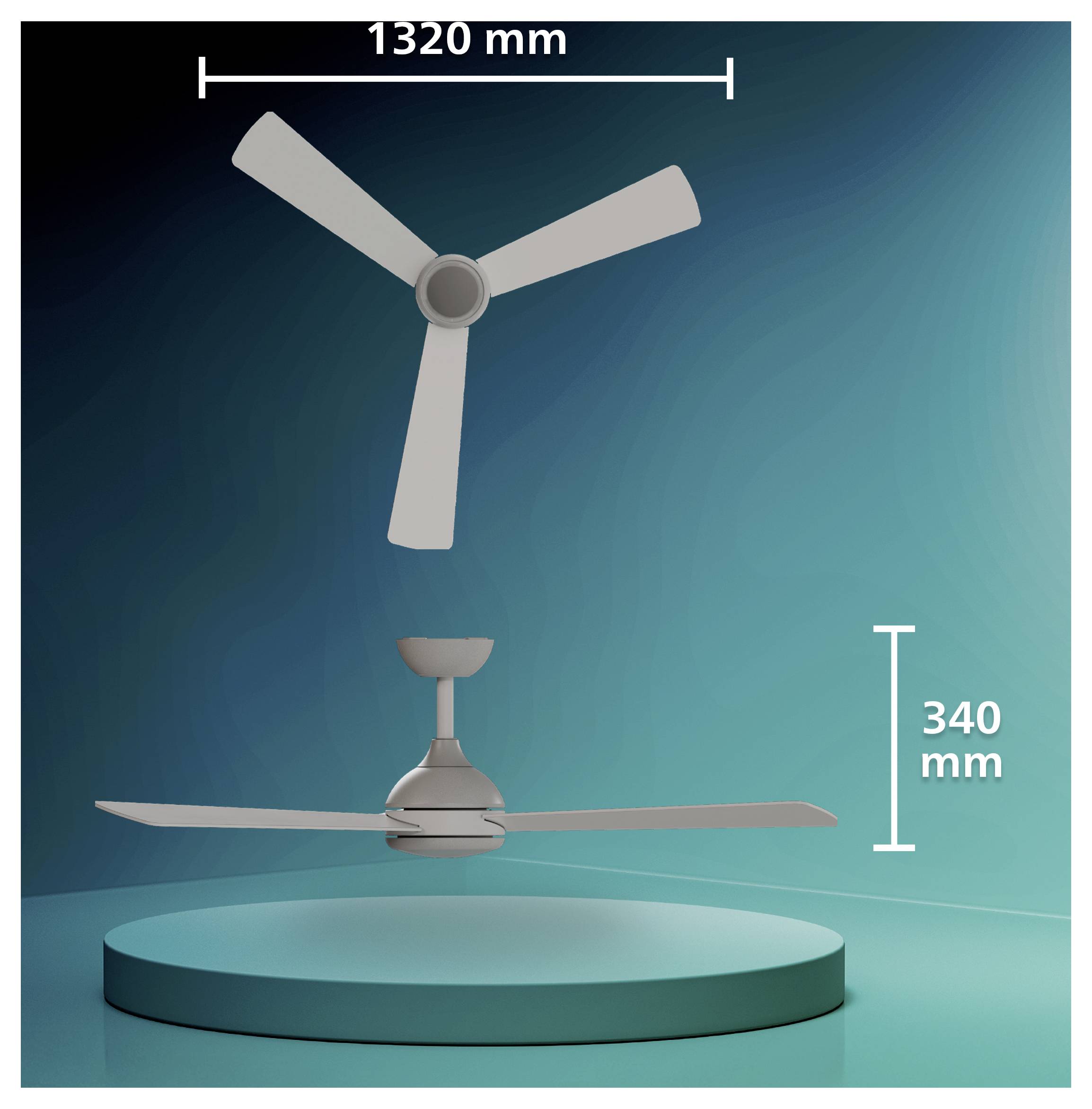 Philips LED Civx Deckenventilator 32W mit Fernbedienung, Dimmbar