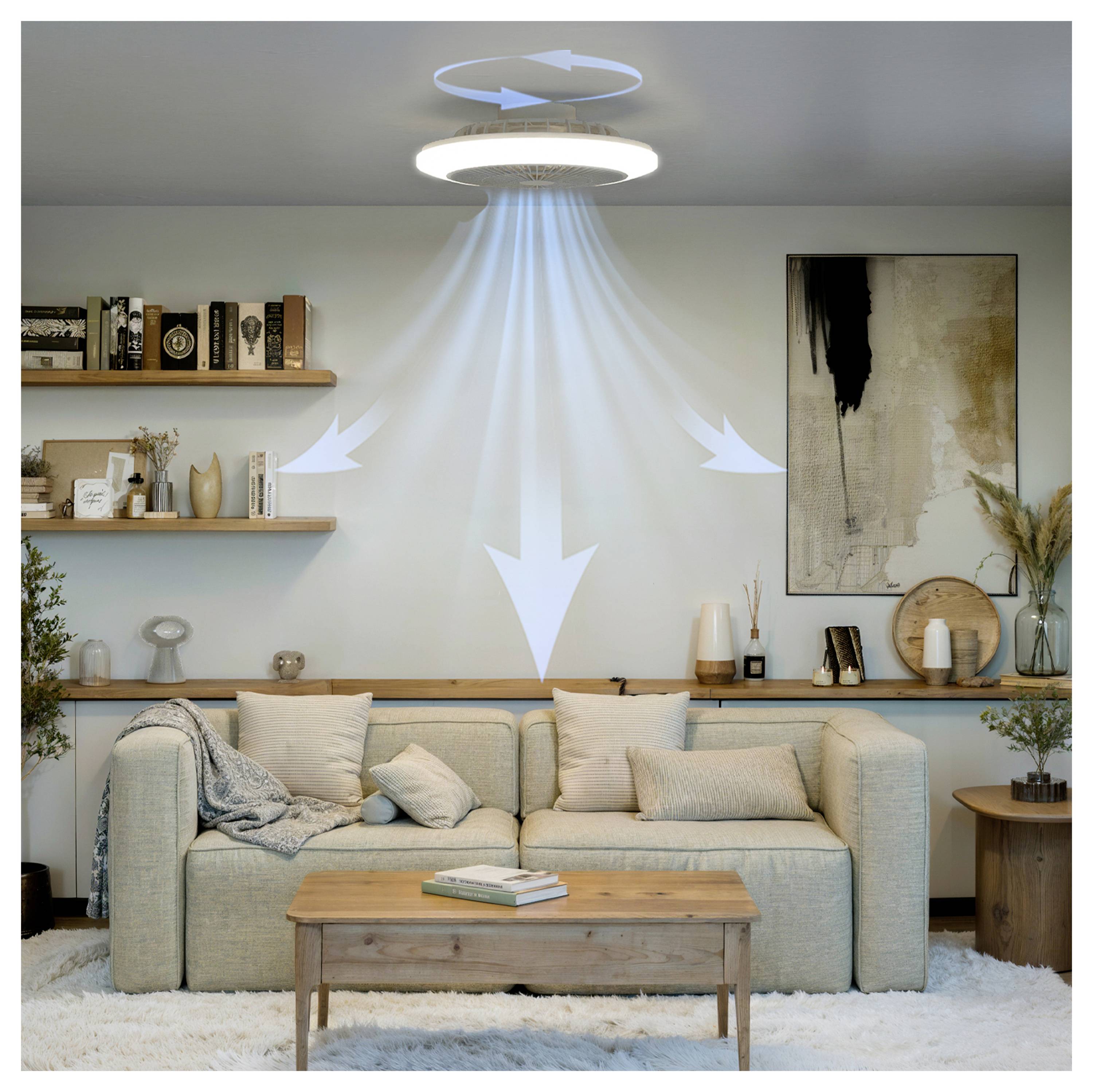 Philips LED Amigo Deckenventilator 40 W mit Fernbedienung, Dimmbar