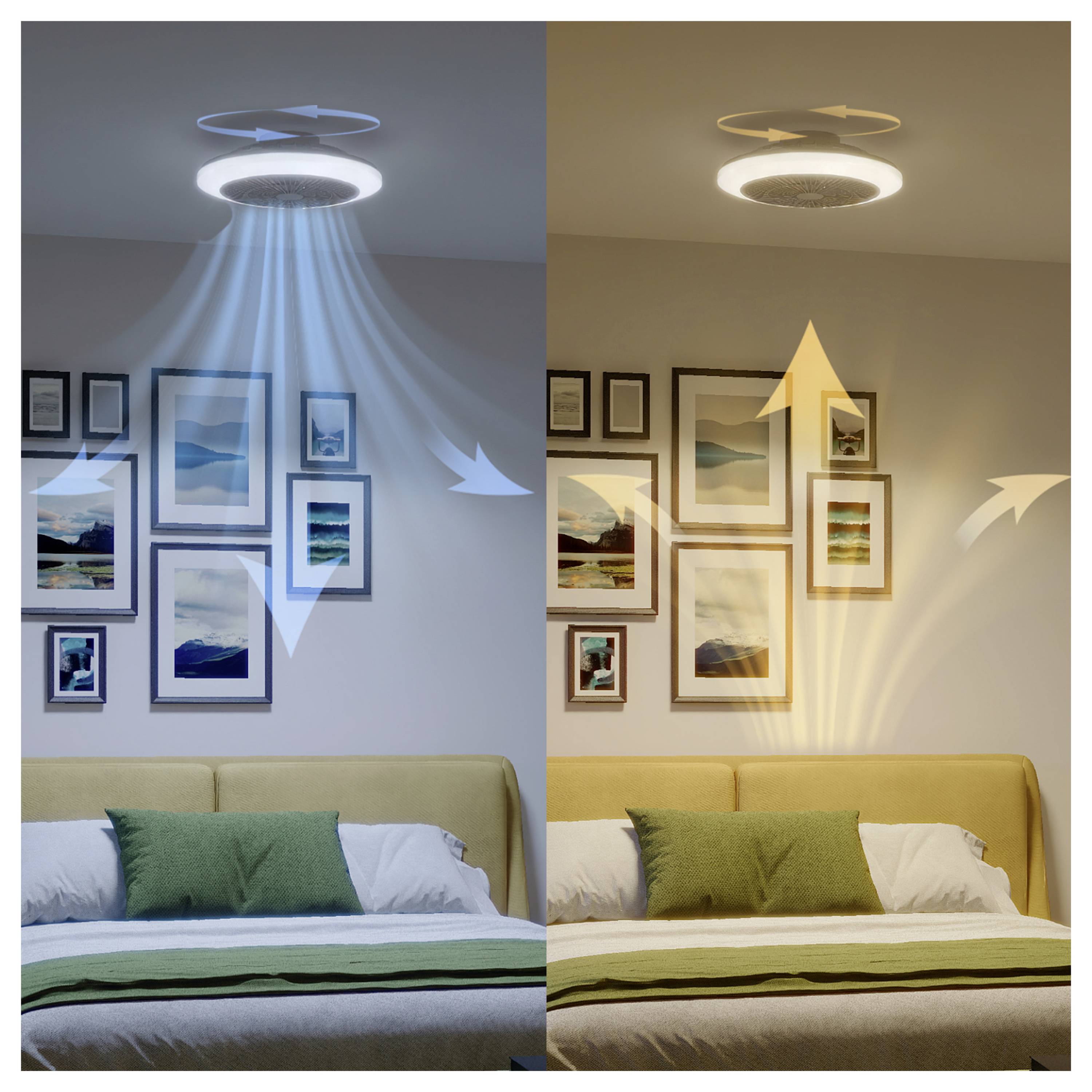 Philips LED Amigo Deckenventilator 40 W mit Fernbedienung, Dimmbar