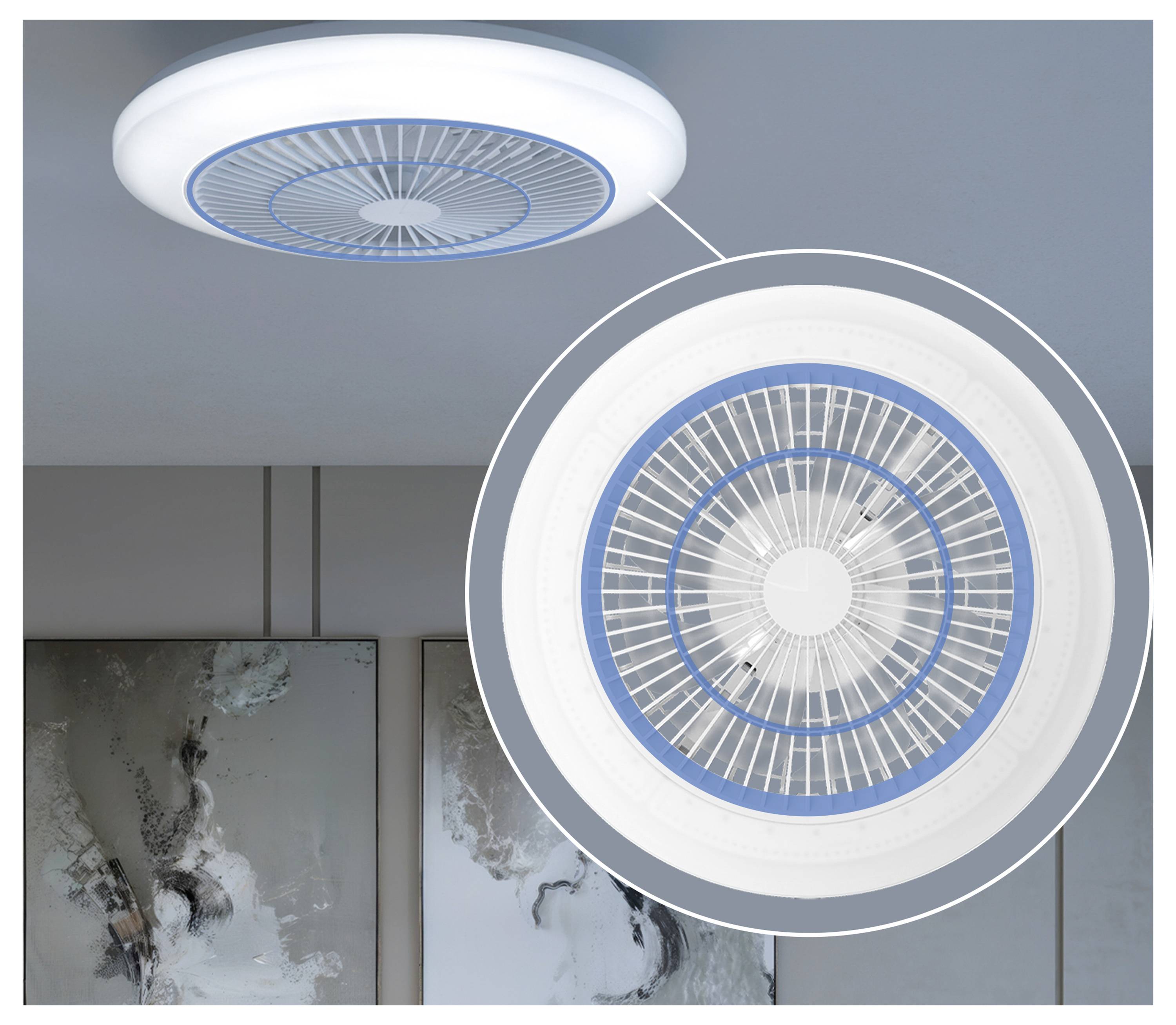 Philips LED Amigo Deckenventilator 40 W mit Fernbedienung, Dimmbar