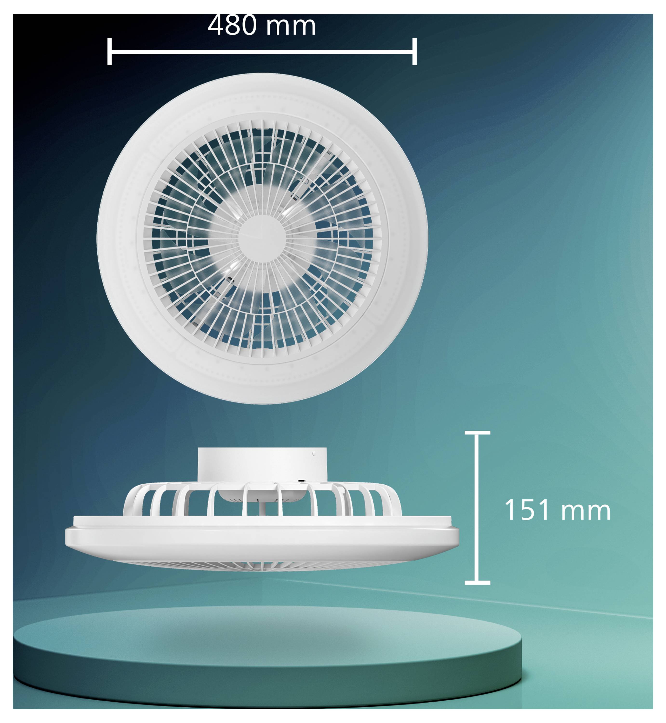 Philips LED Amigo Deckenventilator 40 W mit Fernbedienung, Dimmbar