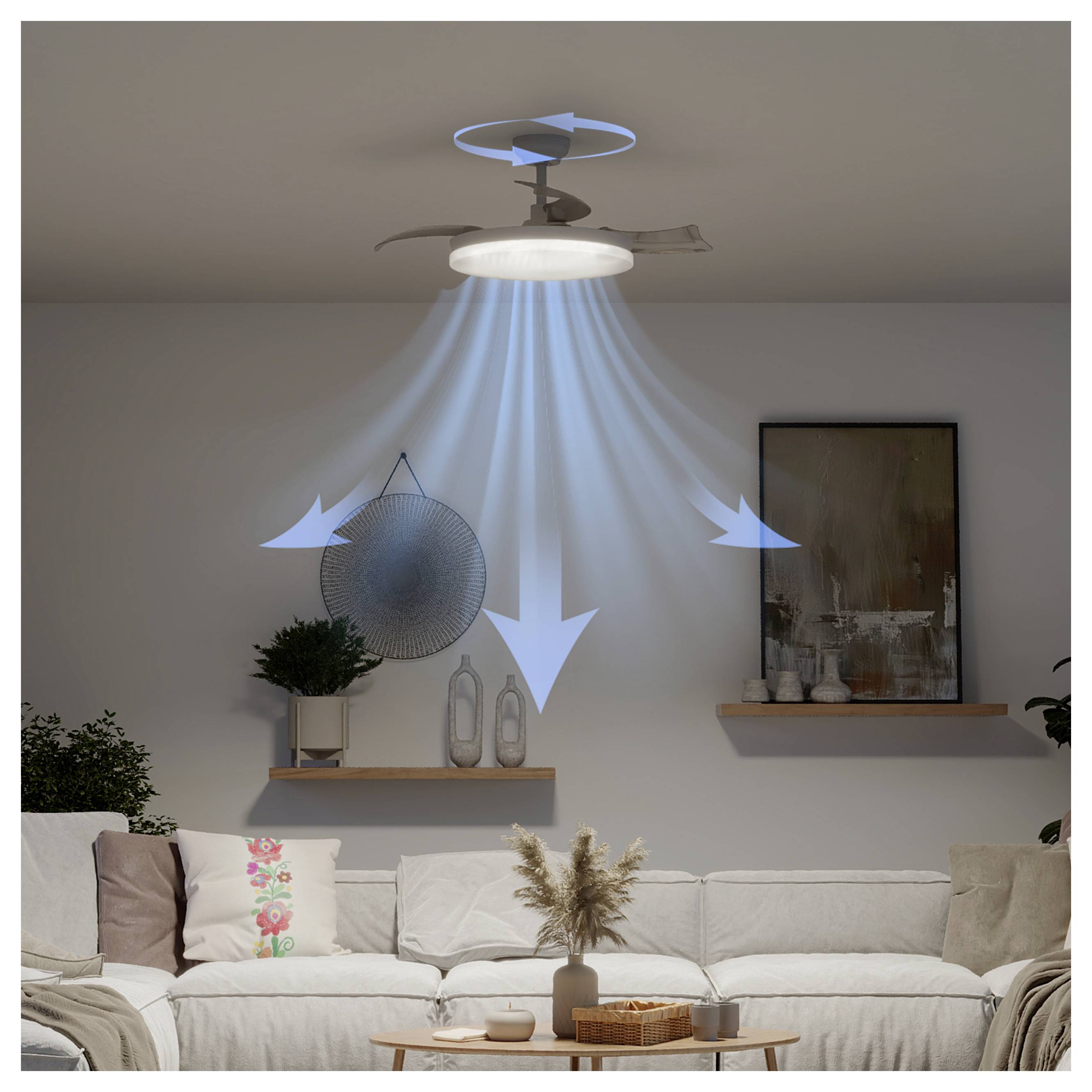 Philips LED Solr Deckenventilator 32W mit Fernbedienung, Dimmbar