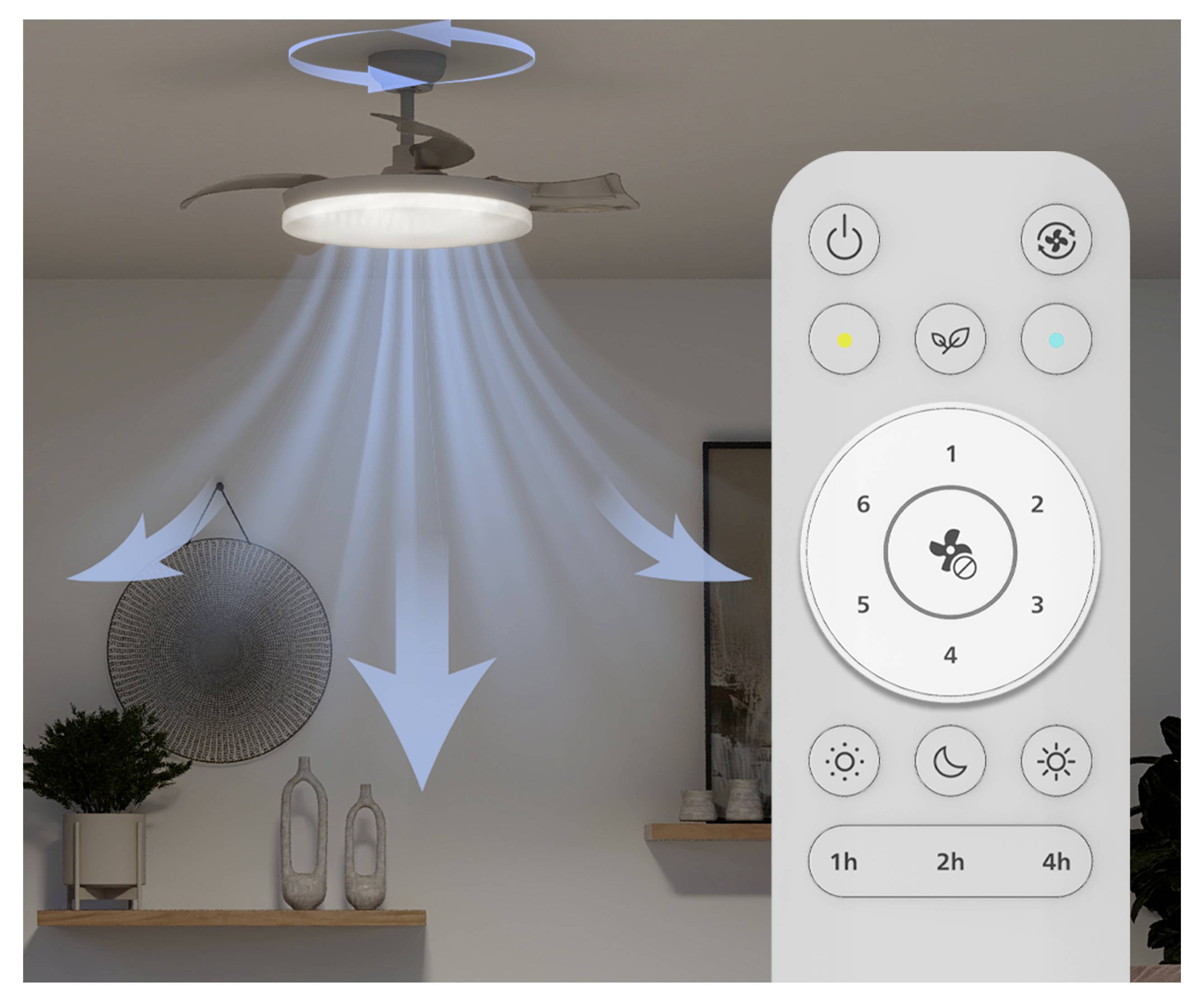 Philips LED Solr Deckenventilator 32W mit Fernbedienung, Dimmbar