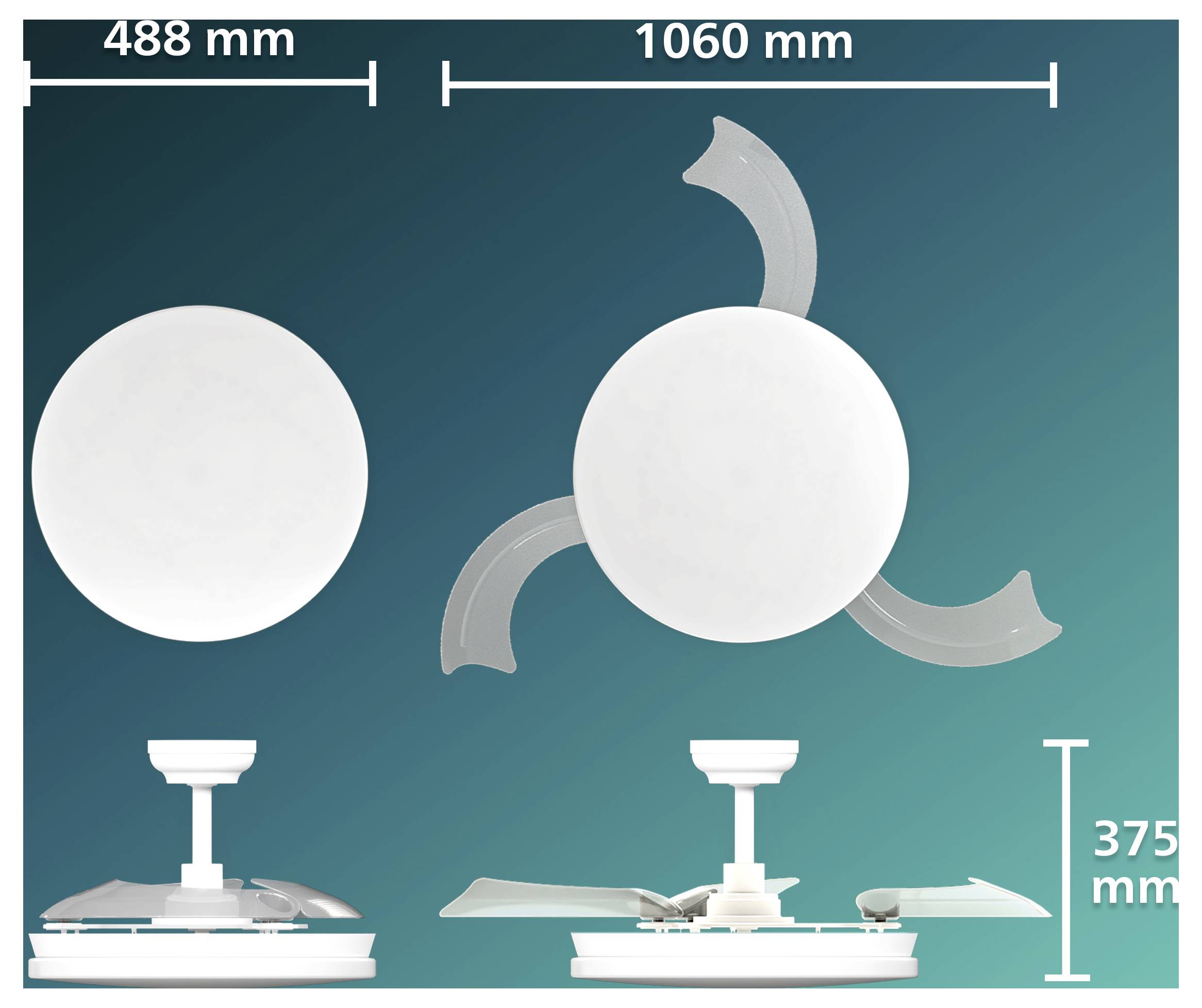 Philips LED Solr Deckenventilator 32W mit Fernbedienung, Dimmbar