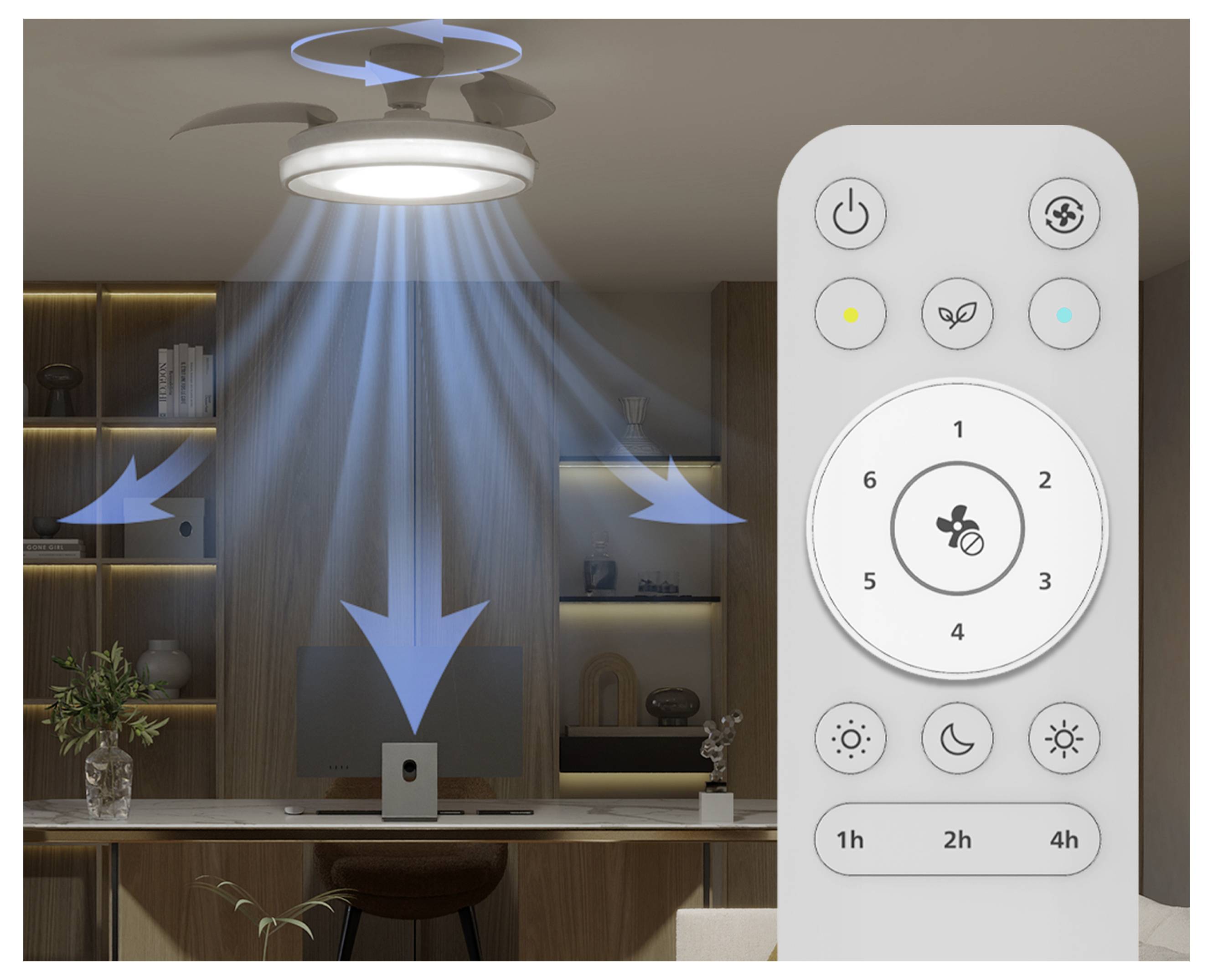 Philips LED Bliss Deckenventilator 28W mit Fernbedienung, Dimmbar