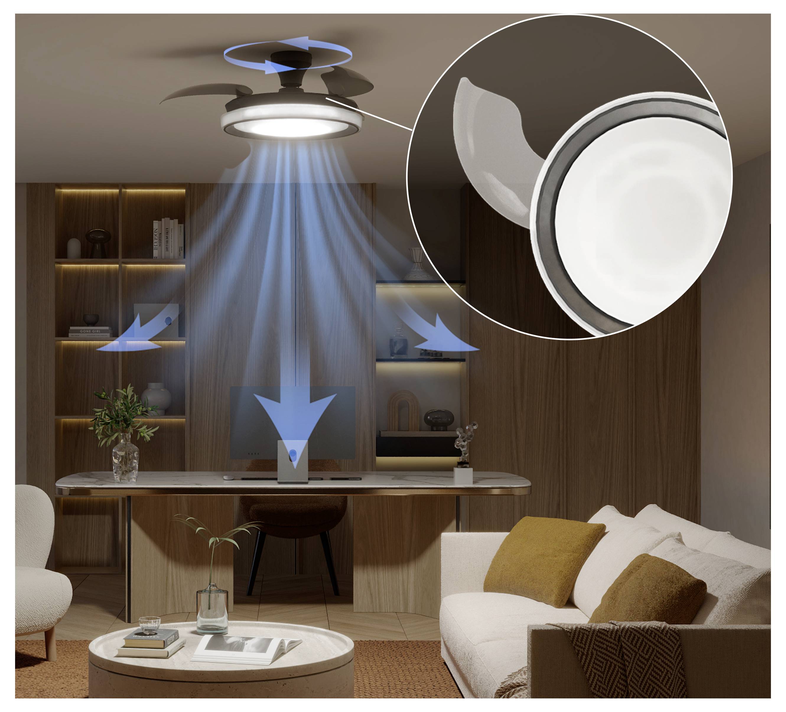 Philips LED Bliss Deckenventilator 28 W mit Fernbedienung, Dimmbar