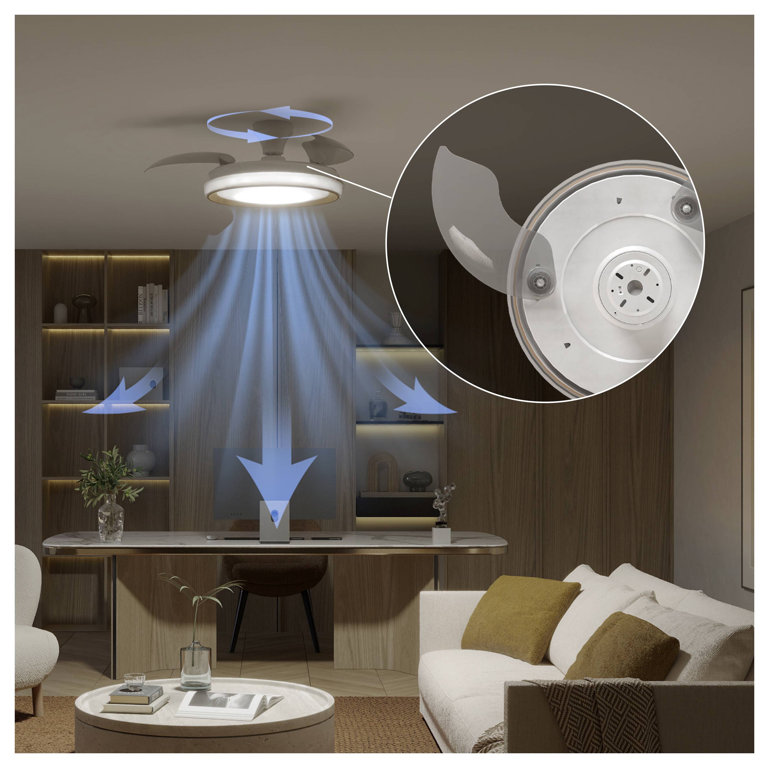 Philips LED Bliss Deckenventilator 28W mit Fernbedienung, Dimmbar