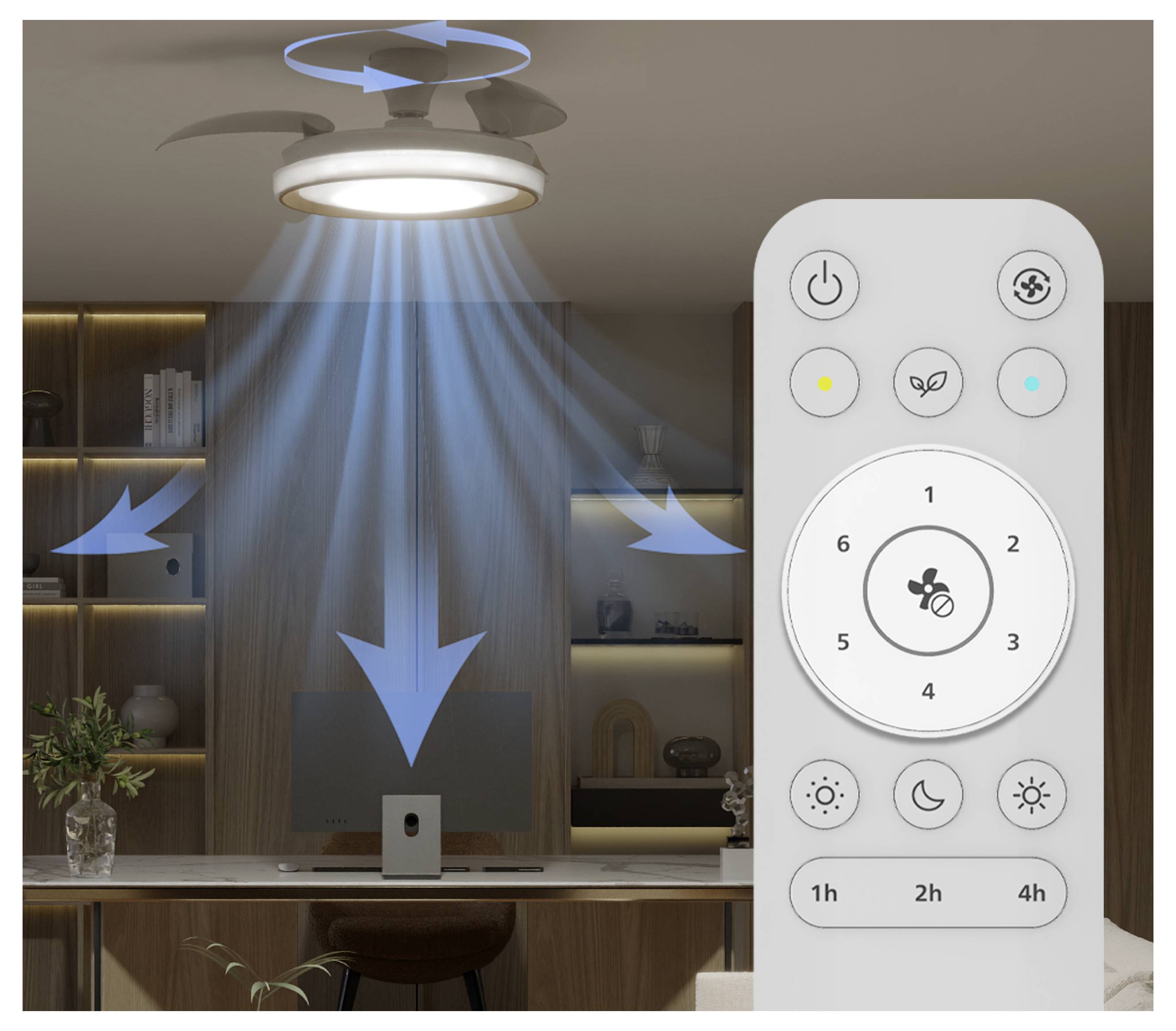 Philips LED Bliss Deckenventilator 28W mit Fernbedienung, Dimmbar