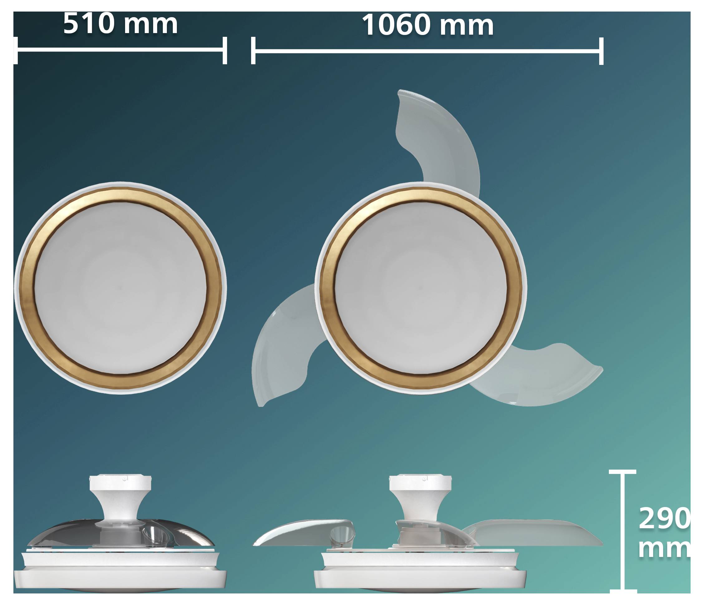Philips LED Bliss Deckenventilator 28W mit Fernbedienung, Dimmbar