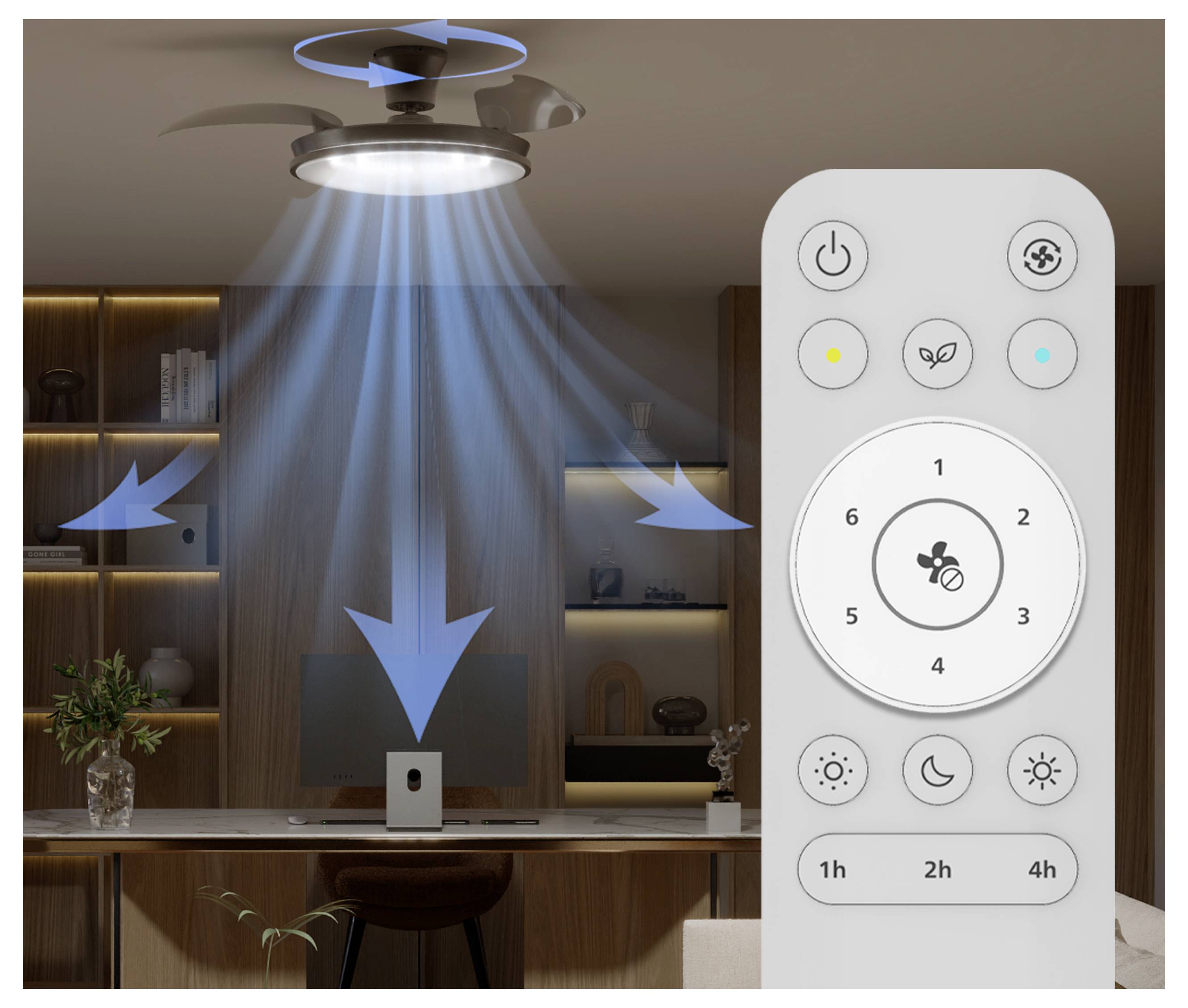 Philips LED Atlas Deckenventilator 28 W mit Fernbedienung, Dimmbar