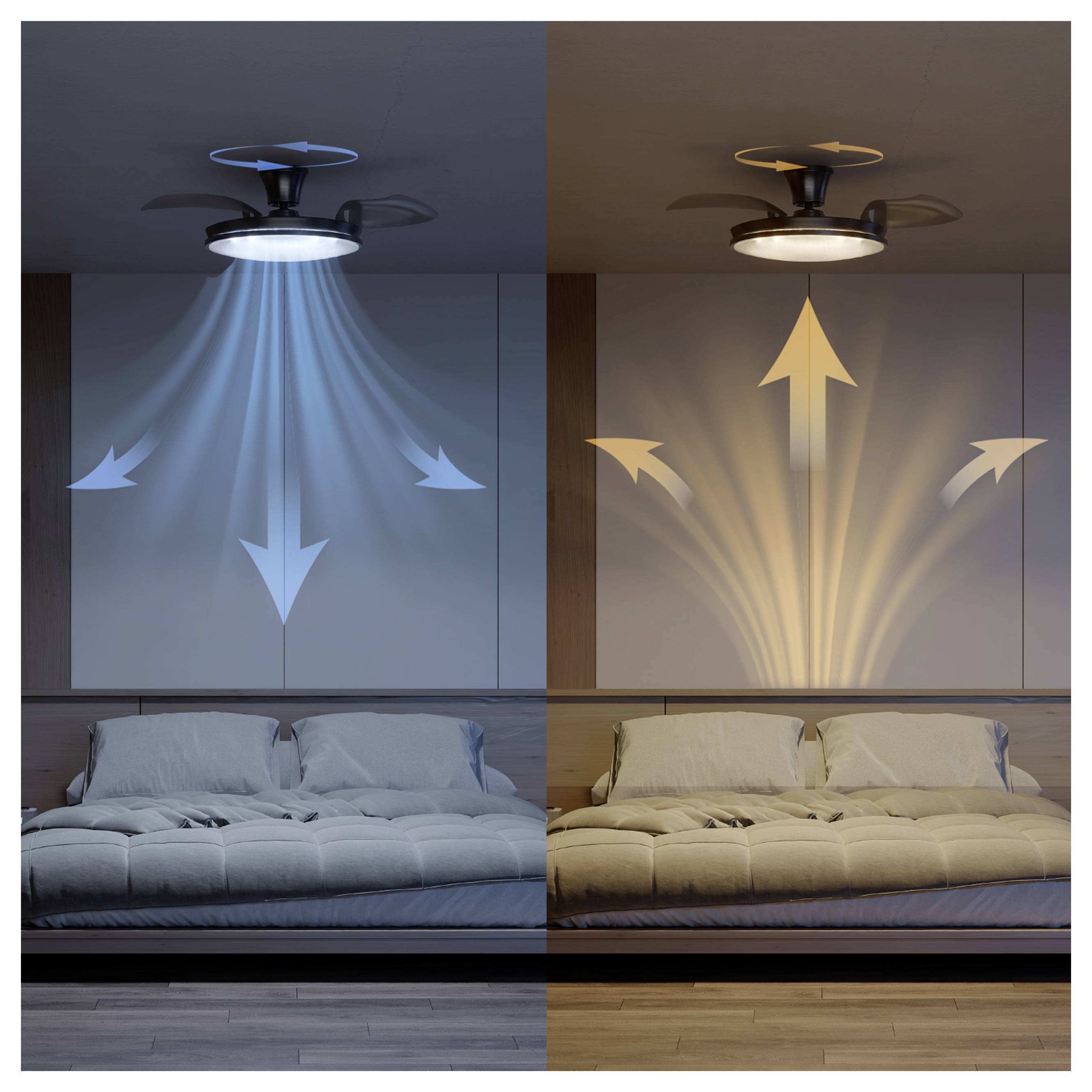 Philips LED Atlas Deckenventilator 28 W mit Fernbedienung, Dimmbar