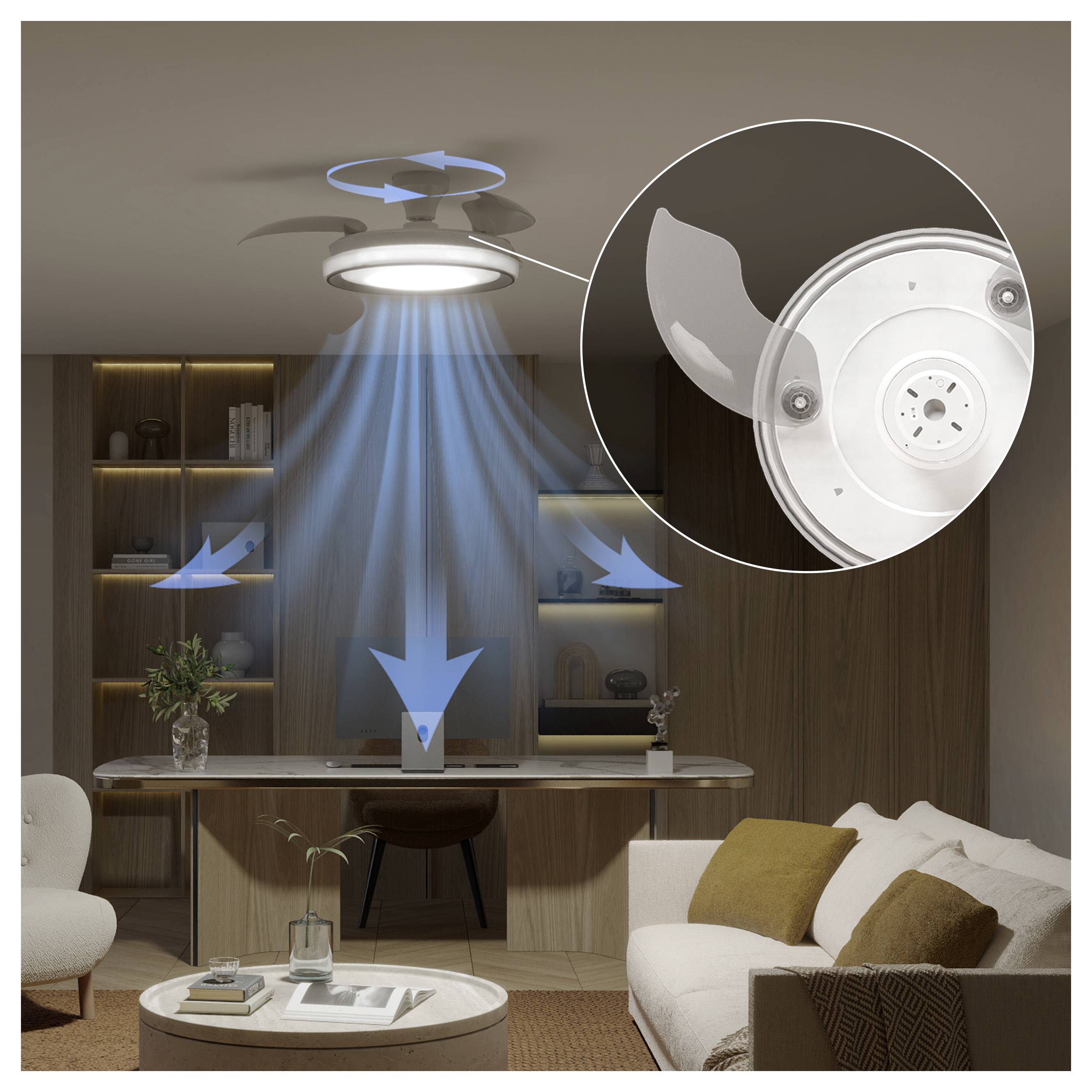 Philips LED Bliss Deckenventilator 28W mit Fernbedienung, Dimmbar