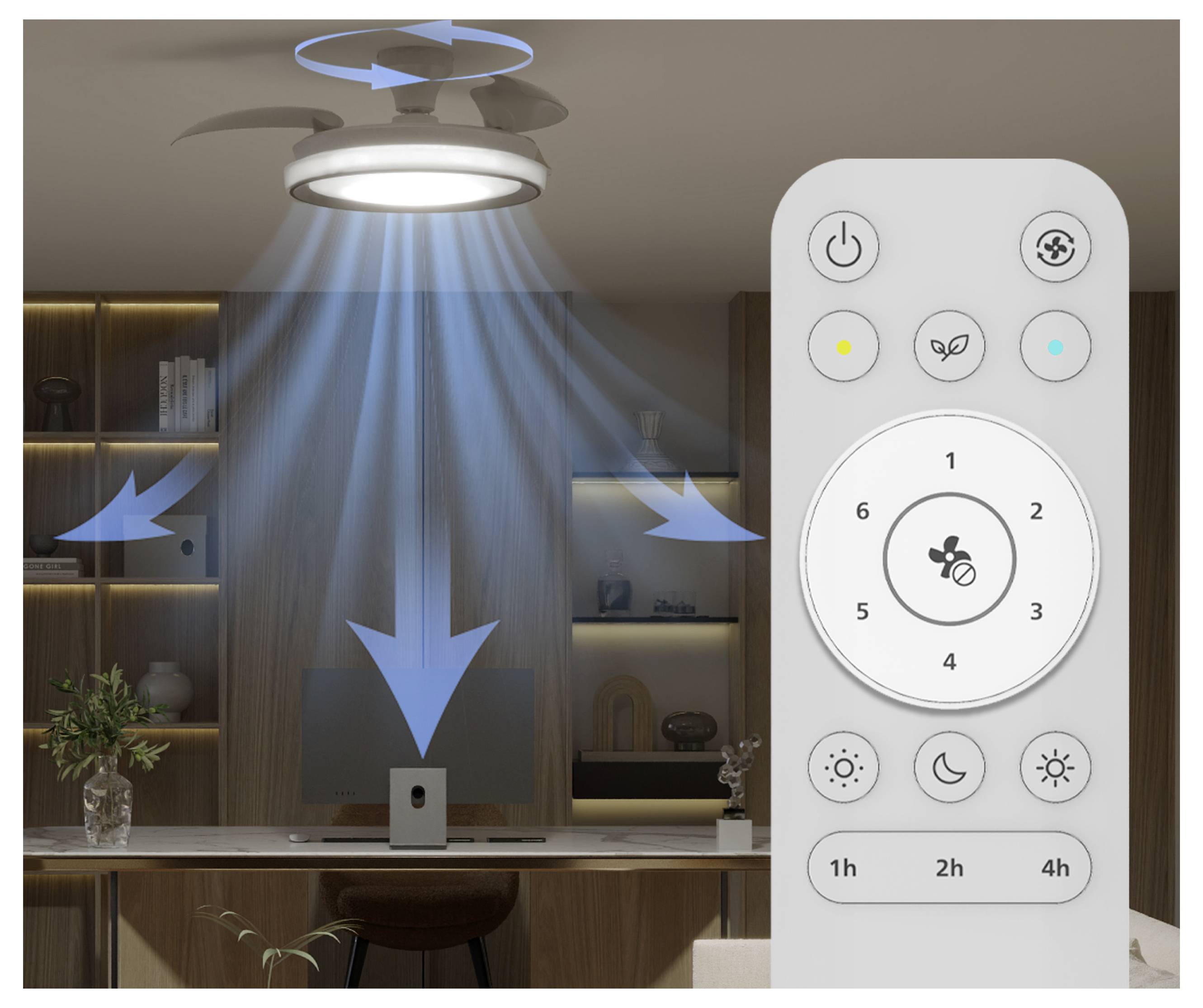 Philips LED Bliss Deckenventilator 28W mit Fernbedienung, Dimmbar