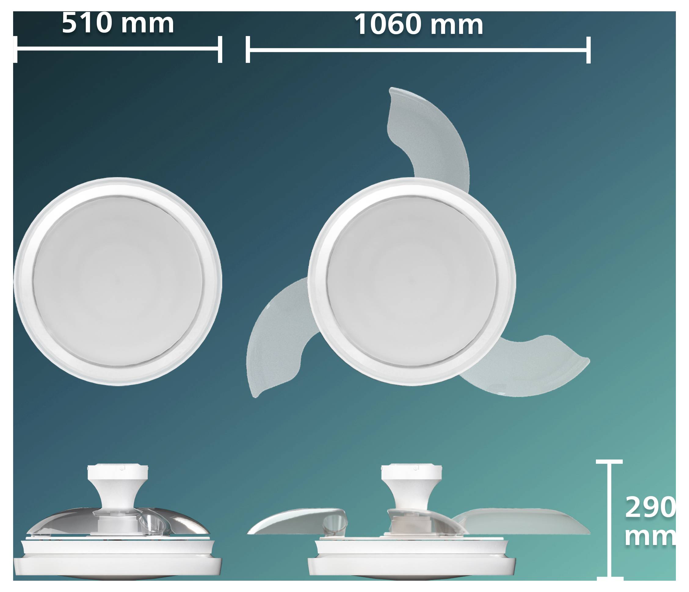 Philips LED Bliss Deckenventilator 28W mit Fernbedienung, Dimmbar