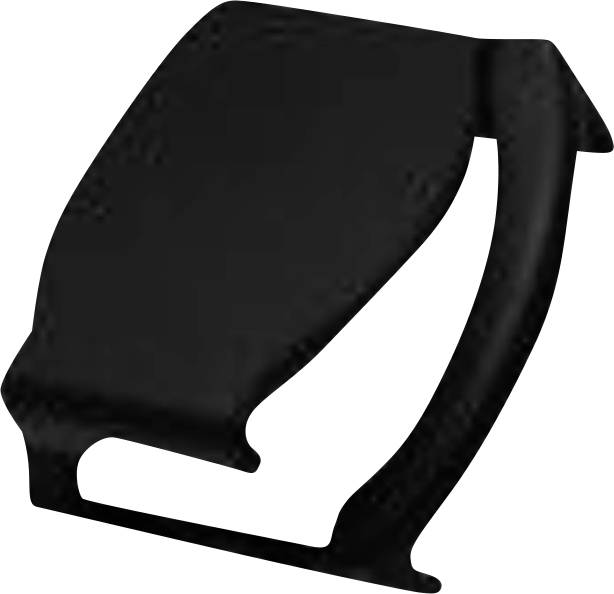 Schwarzer verstellbarer Tablet-Ständer oder Telefonhalter, der in einem Winkel auf weißem Hintergrund angezeigt wird.