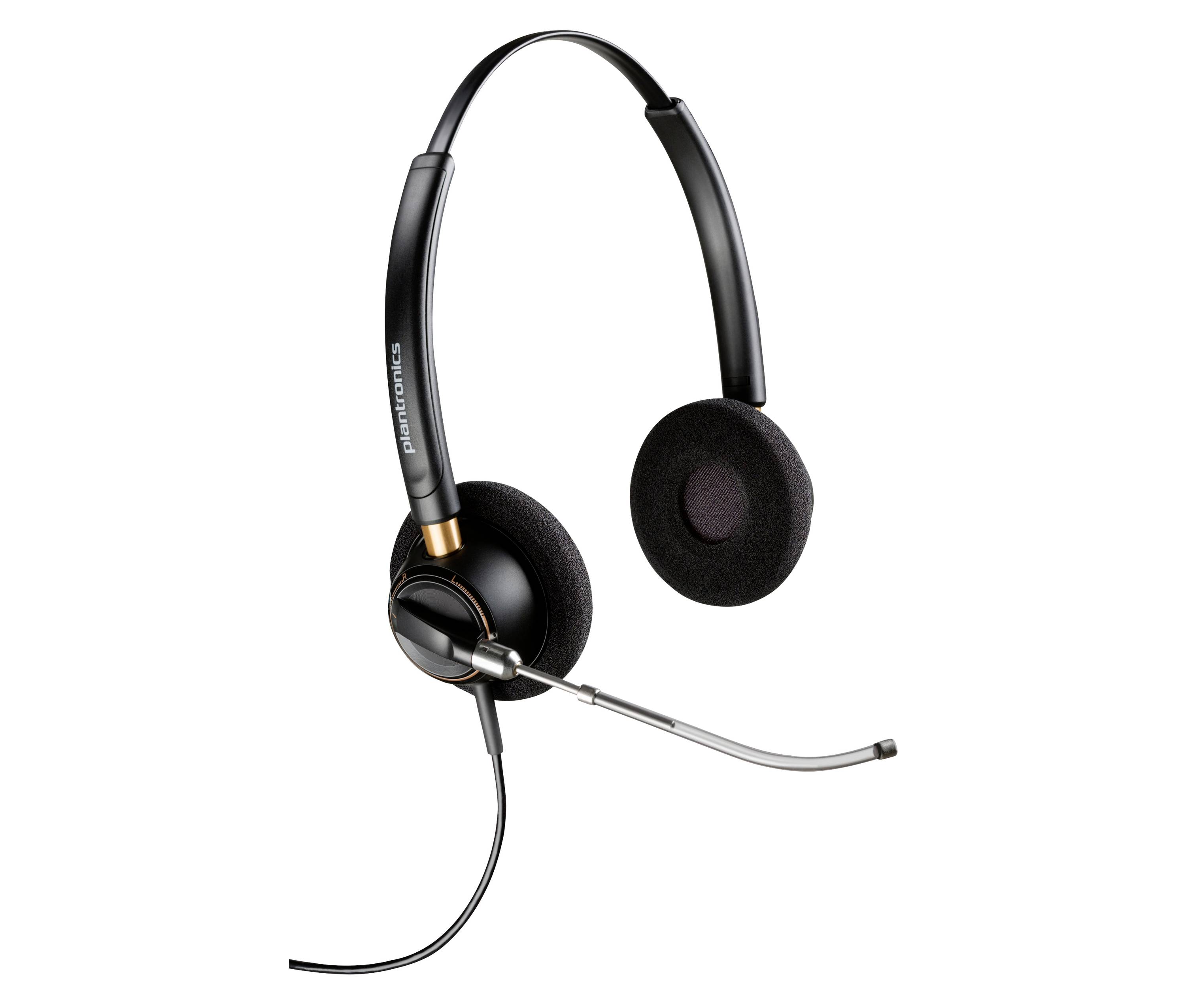 Schwarzes Over-Ear-Headset mit Boom-Mikrofon und Kabelverbindung, dargestellt auf weißem Hintergrund.