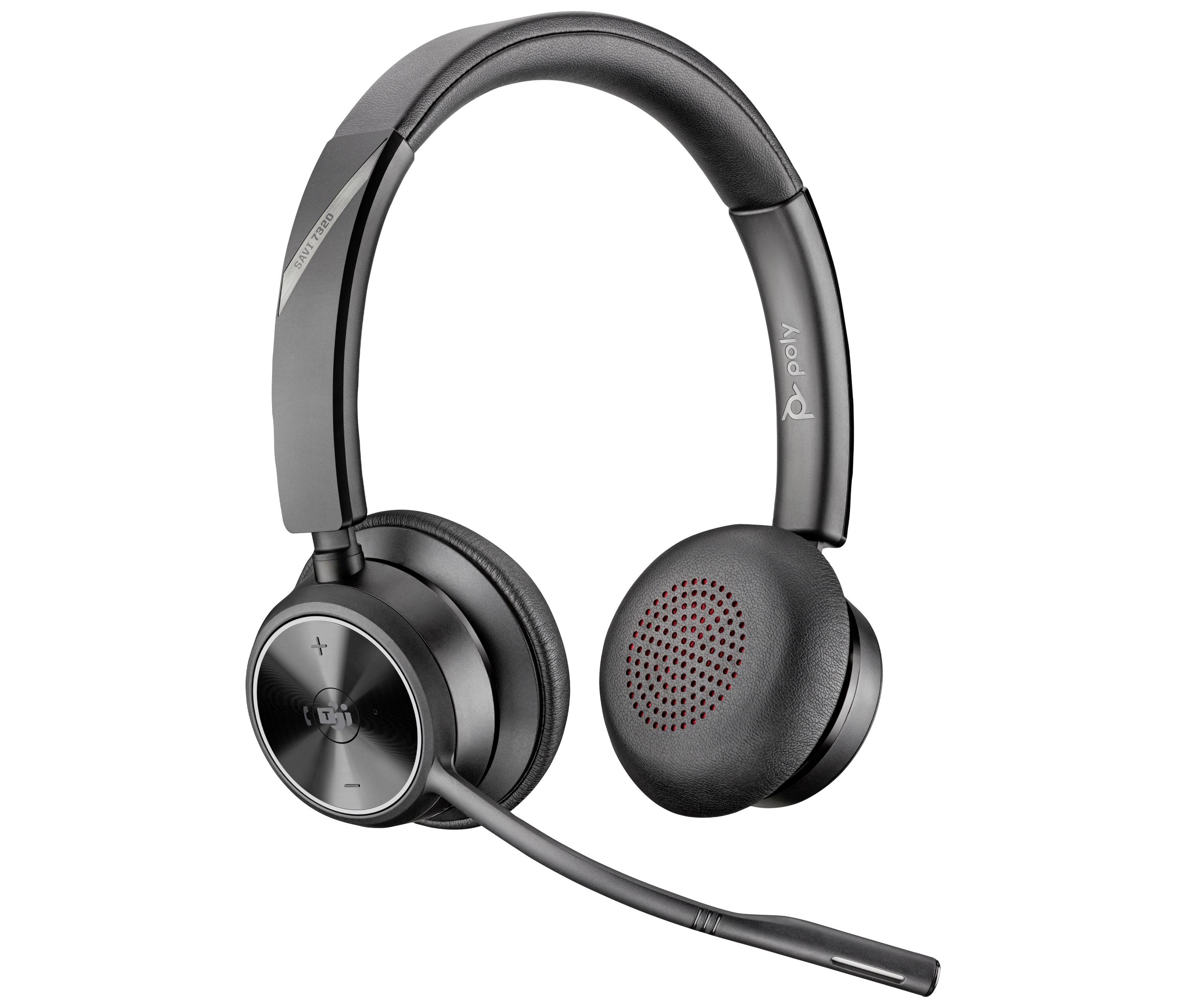 HP Poly Savi 7320-M Stereo Headset On Ear Headset Schwarz
