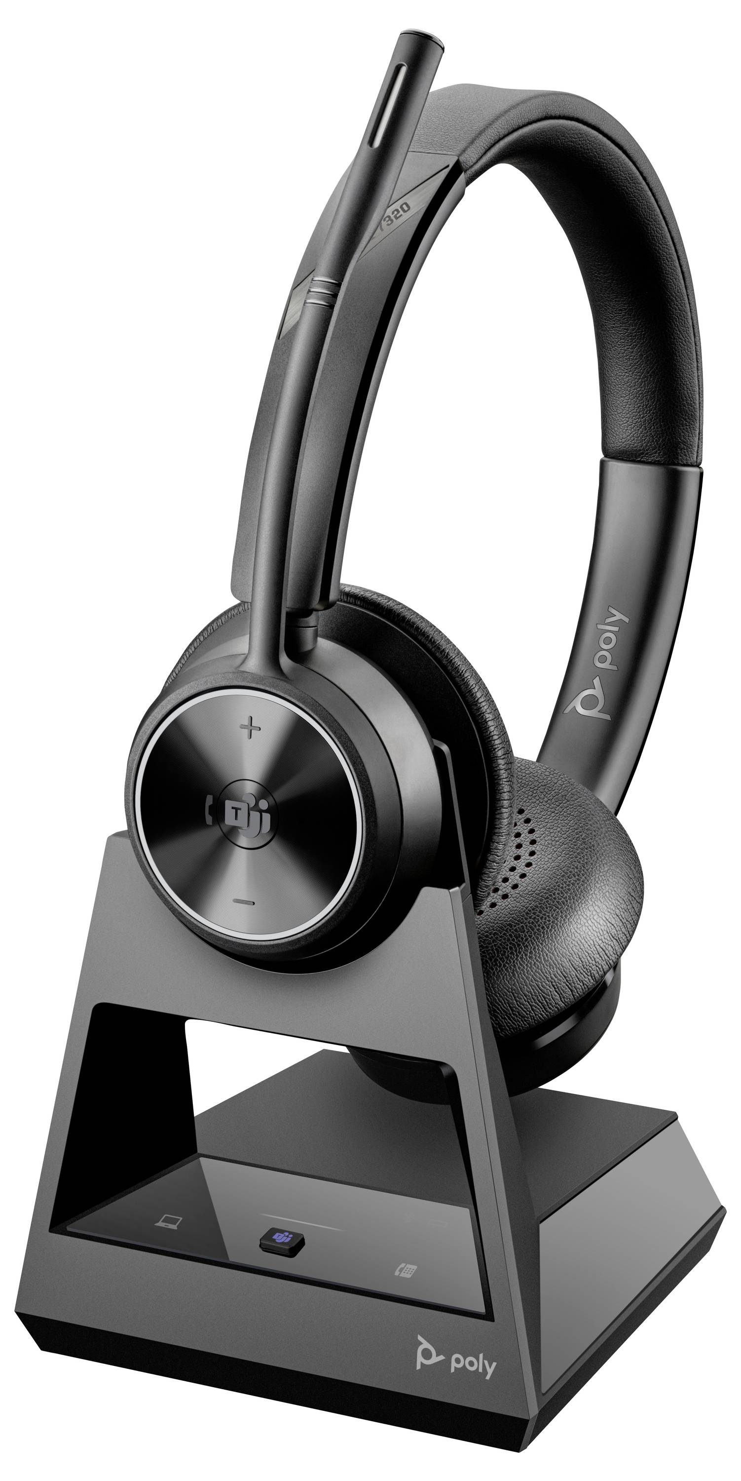 HP Poly Savi 7320-M Stereo Headset On Ear Headset Schwarz
