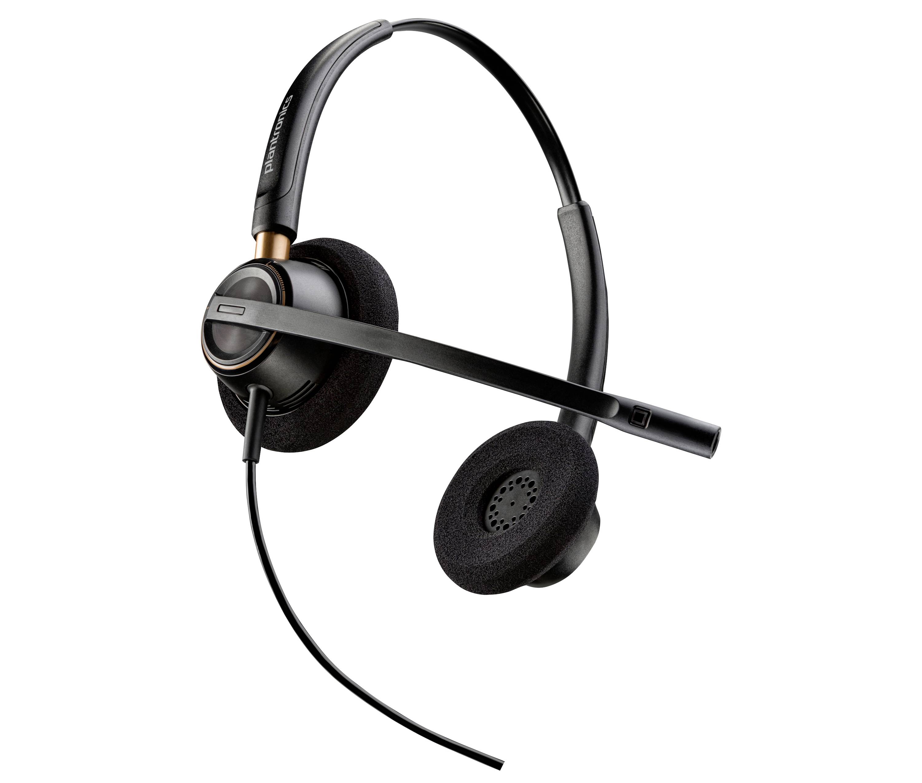 Schwarzes Over-Ear-Kopfhörer mit Kabel und Mikrofonstab auf weißem Hintergrund.