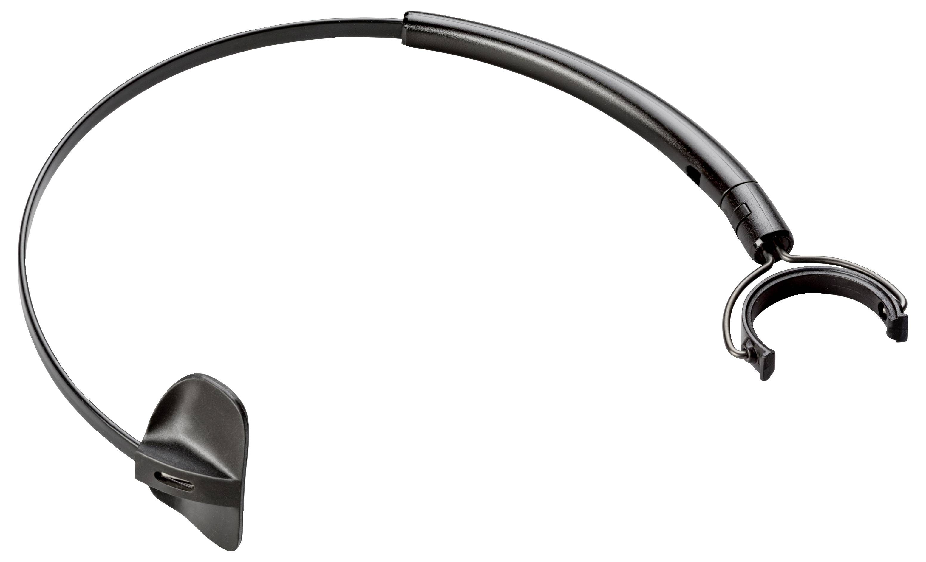 Schwarzes Kopfbügel-Headset-Mikrofon mit flexiblem Ausleger und Ohrbügel auf weißem Hintergrund