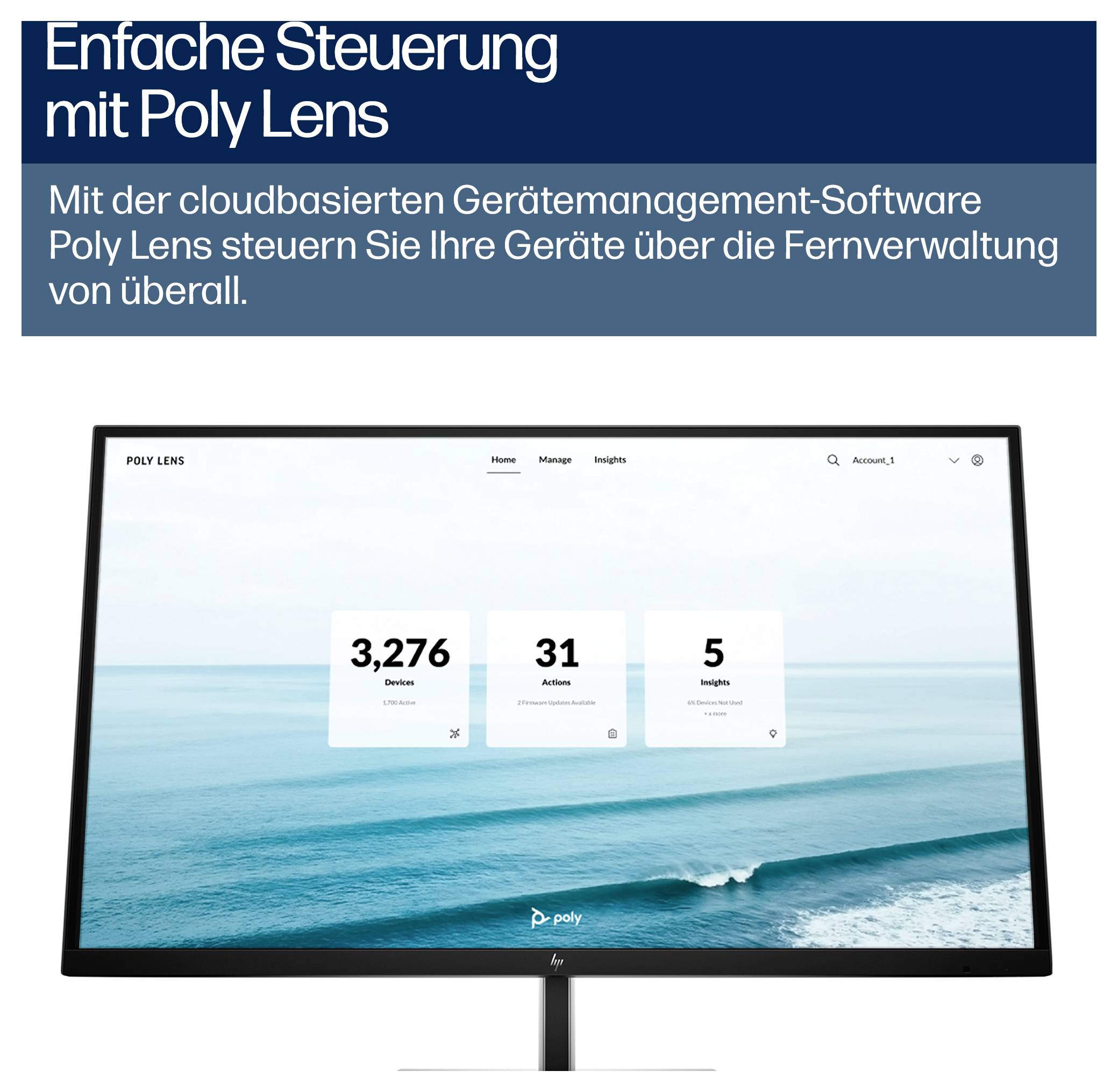 HP Poly Studio V52 USB Video Bar EMEA 4K Videokonferenzlösung 3840 x 2160 Pixel