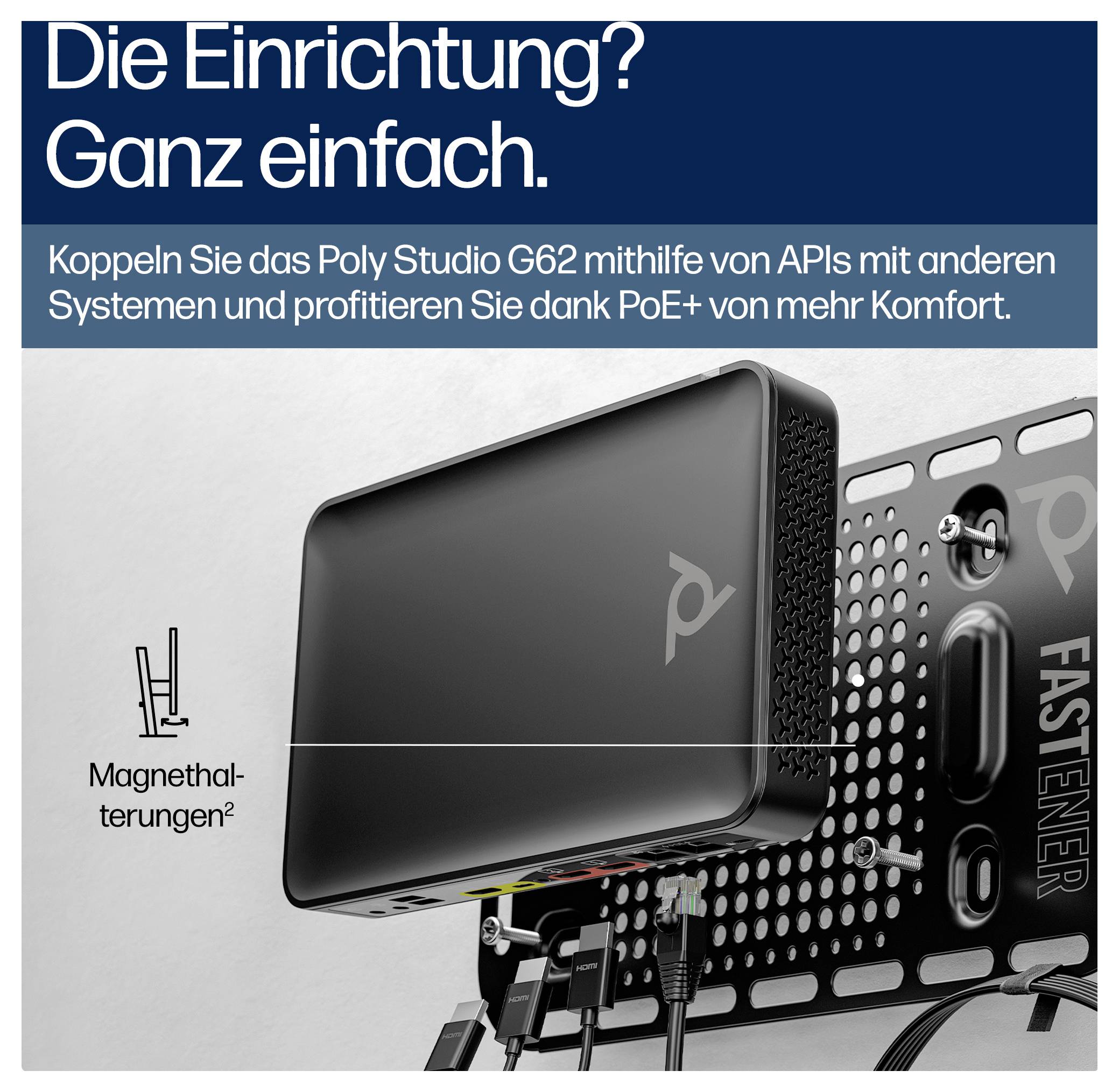 HP Poly Studio G62 Video Conferencing Modulares 4K-Videokonferenzsystem 3840 x 2160 Pixel