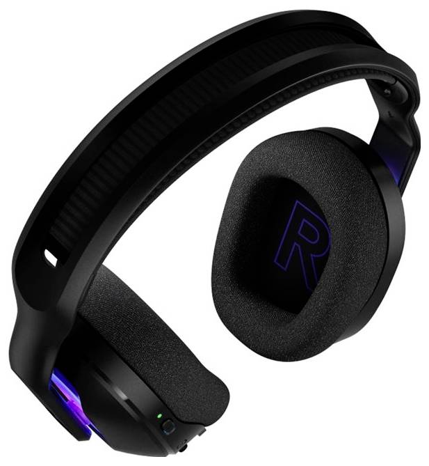 Schwarzer Gaming-Kopfhörer mit gepolsterten Ohrmuscheln, LED-Beleuchtung und verstellbarem Kopfbügel, entworfen für immersive Audioerlebnisse.
