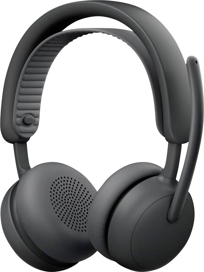 Schwarze Over-Ear-Kopfhörer mit gepolstertem Kopfbügel und Ohrmuscheln auf weißem Hintergrund.