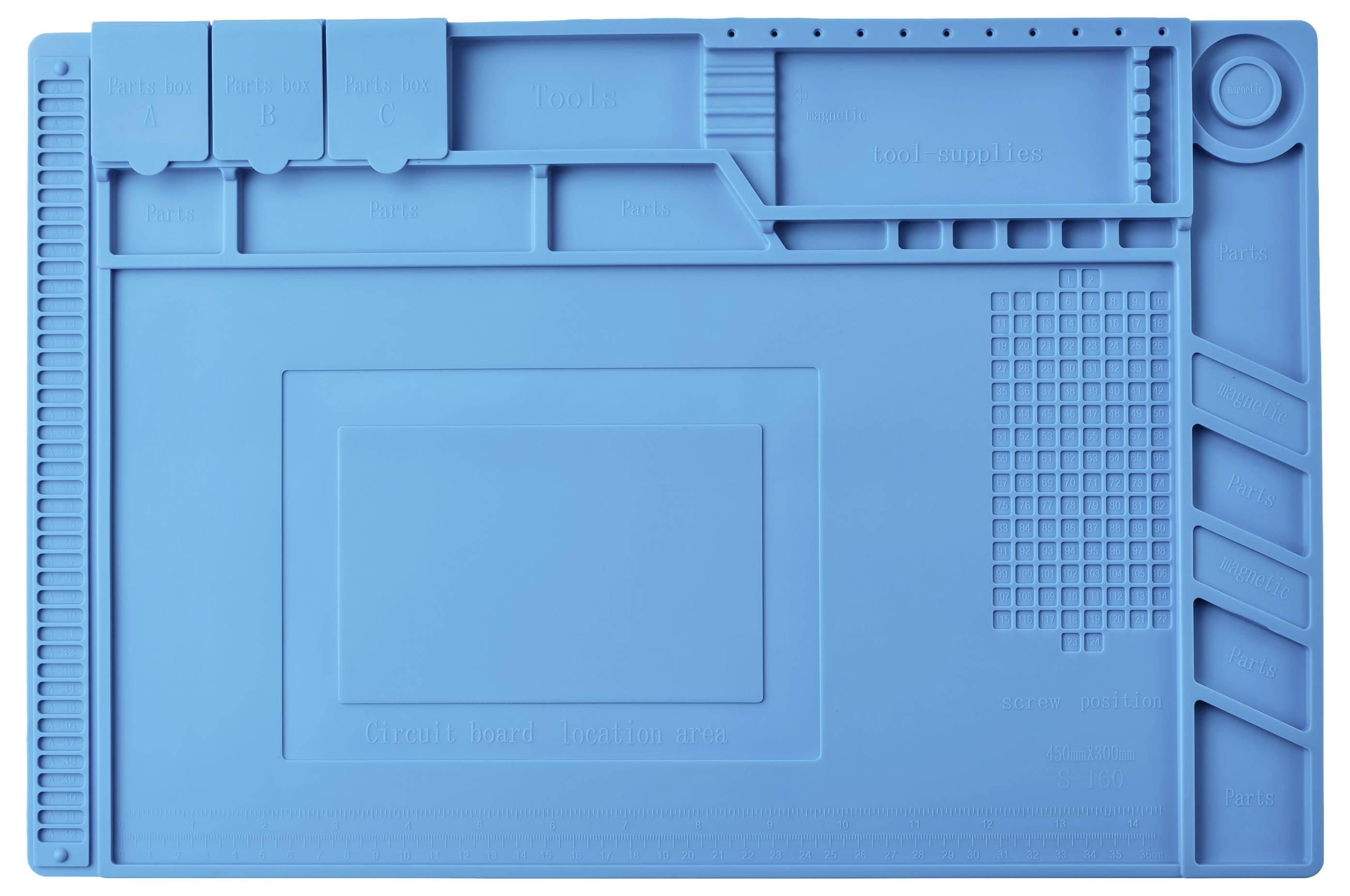 TRU COMPONENTS Silikon-Werkzeugunterlage (L x B x H) 450 x 300 x 12mm 1St.