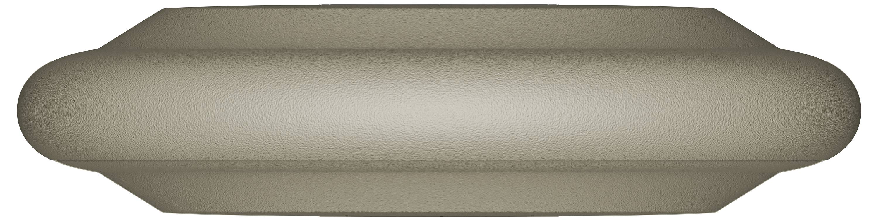 Eine Draufsicht auf ein beiges, kreisförmiges, kuppelförmiges Objekt mit strukturierter Oberfläche.