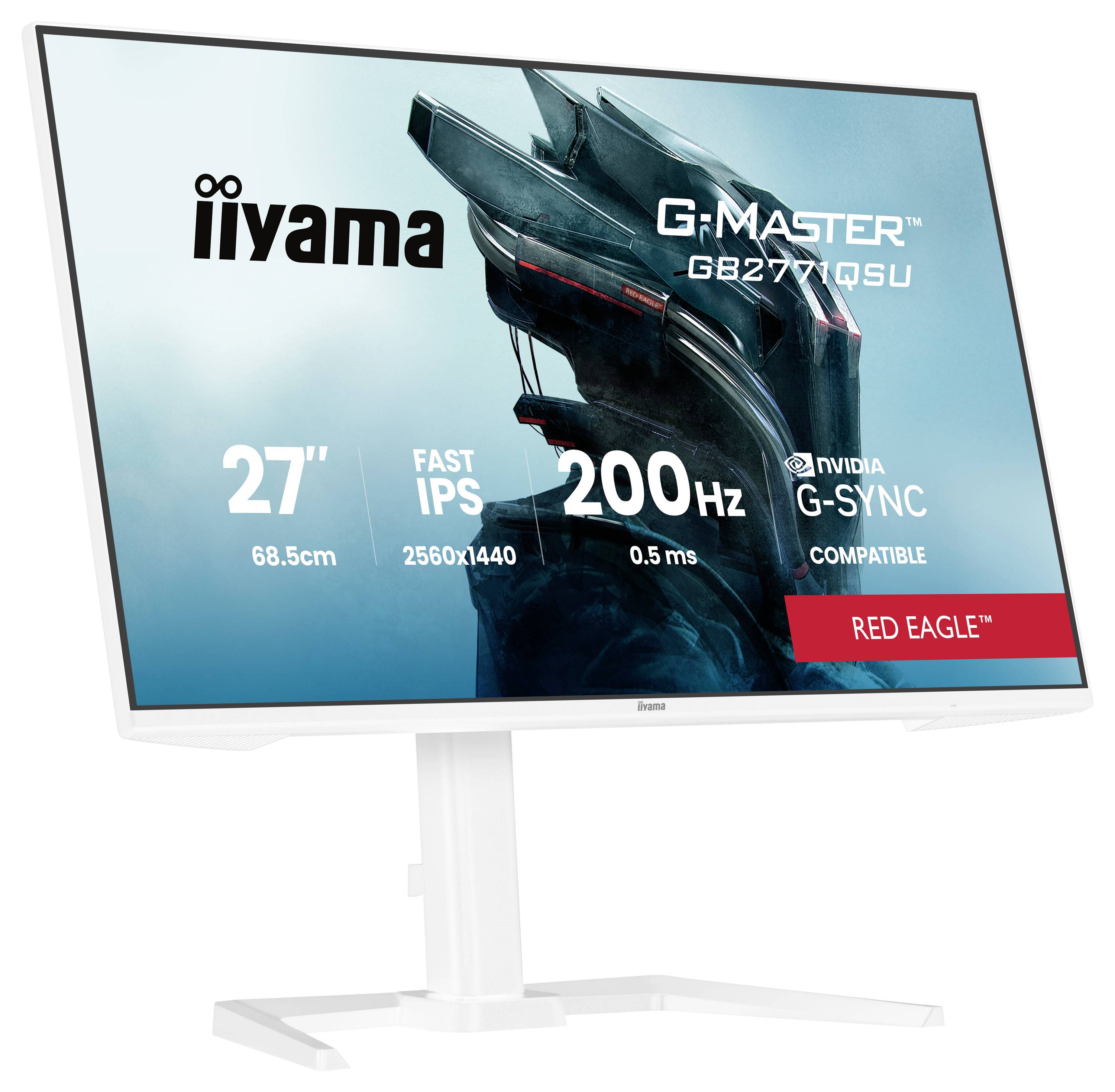 Ein Computermonitor mit der Anzeige „iiyama G-Master GB2770QSU