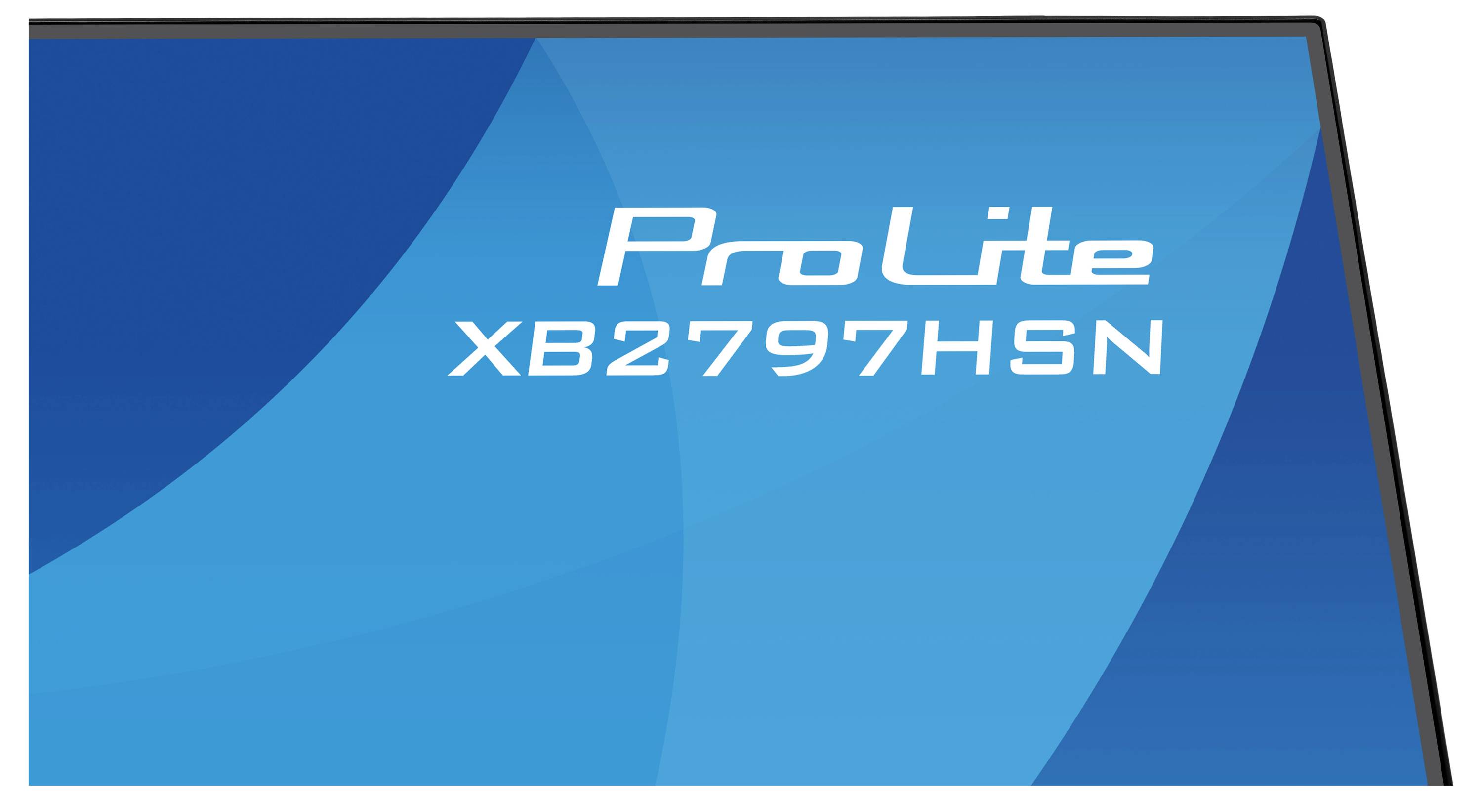 'ProLite XB2797HSN' Text auf blauem Hintergrund angezeigt.