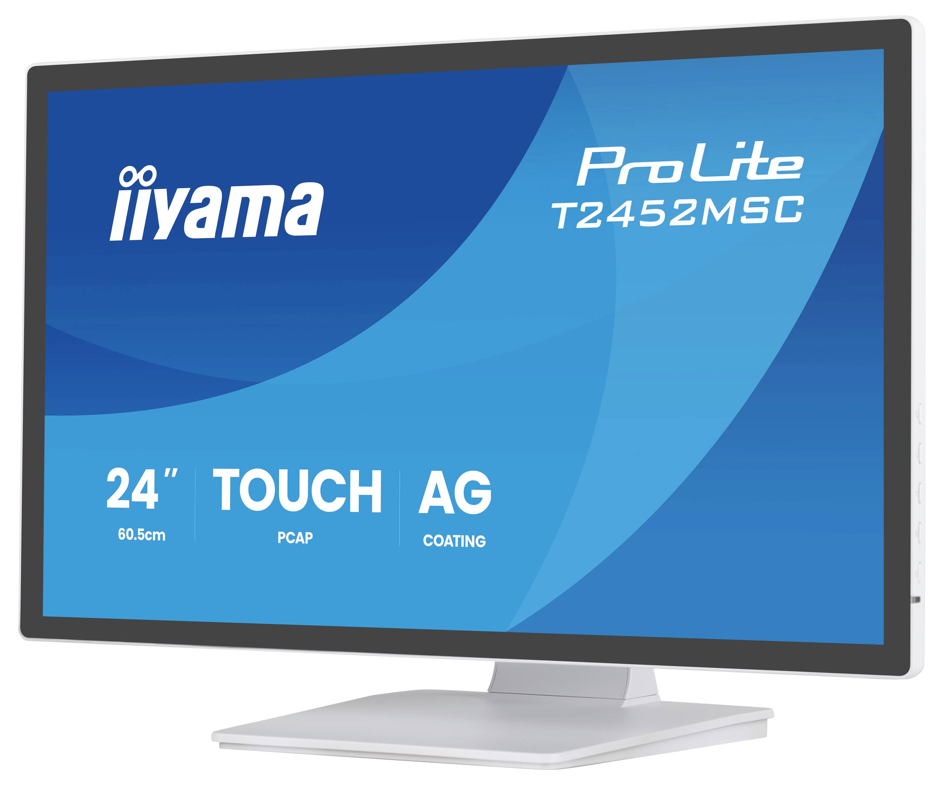 Iiyama ProLite TZ452MSC 24-Zoll-Monitor mit Touchfunktion und Entspiegelungsbeschichtung, von vorne dargestellt.