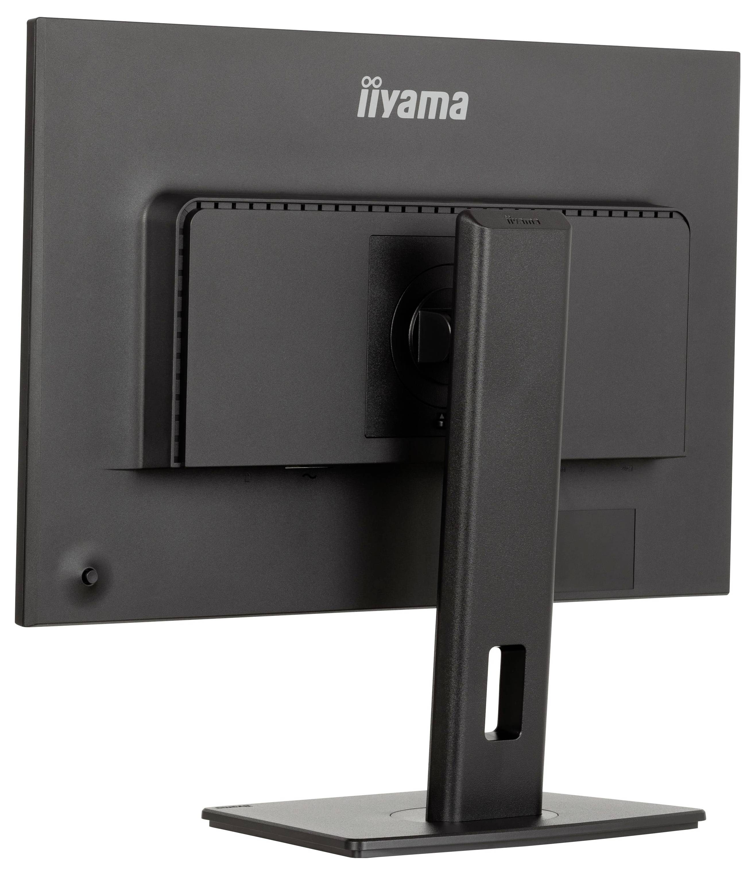 Ein schwarzer Computermonitor mit dem Logo 