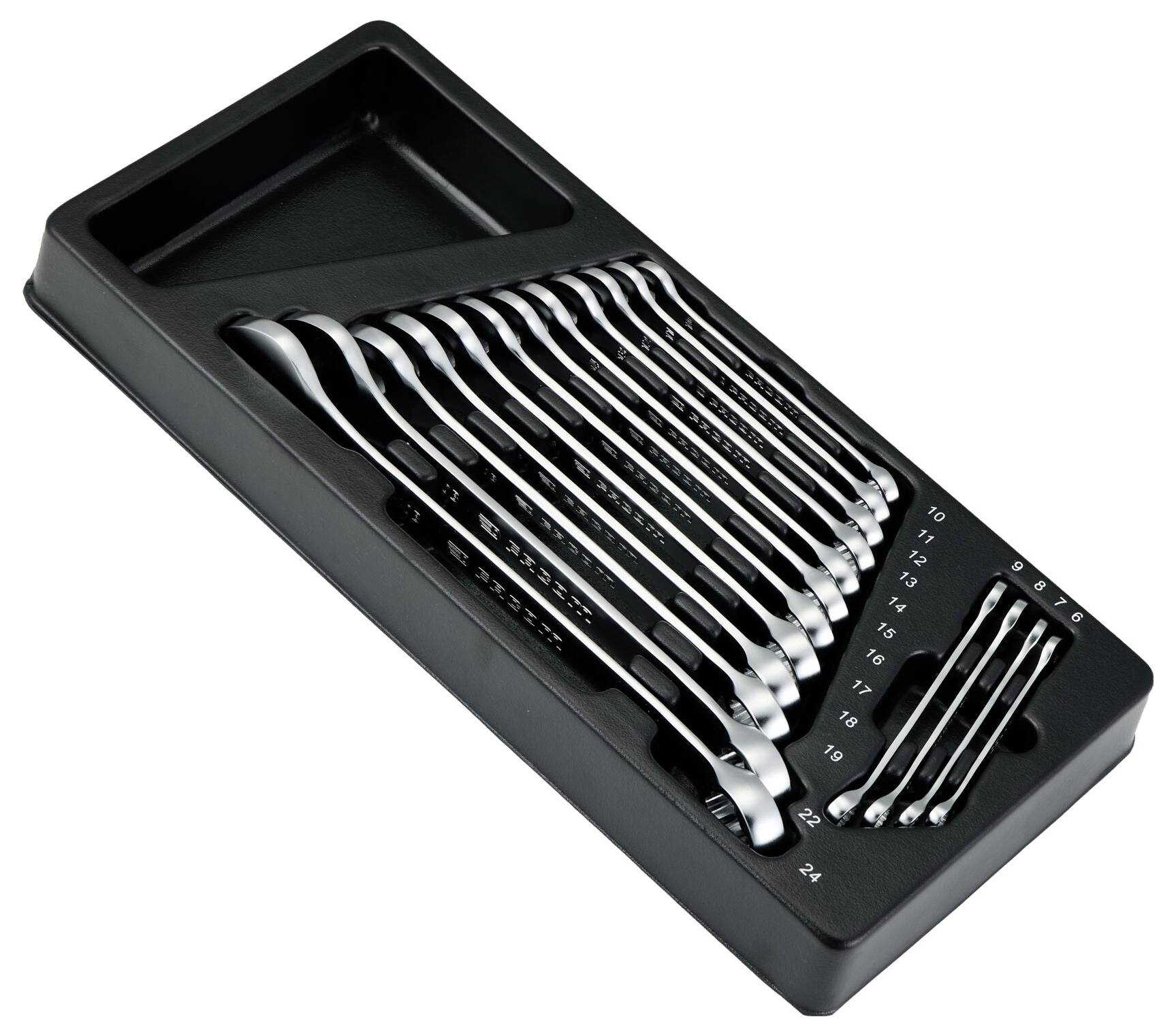 Schwarzer und silberner Metallverbindungsblock mit acht Anschlussschrauben in zwei Reihen für elektrische Verbindungen.