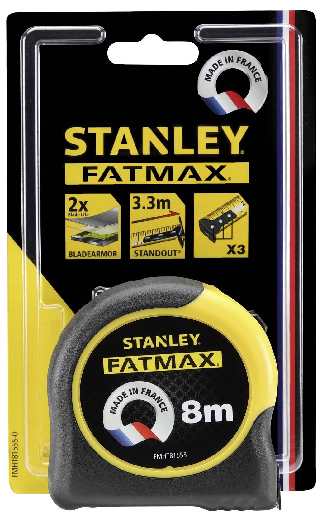 Stanley Fatmax Stahllineal 8m in Verpackung. Highlights sind 