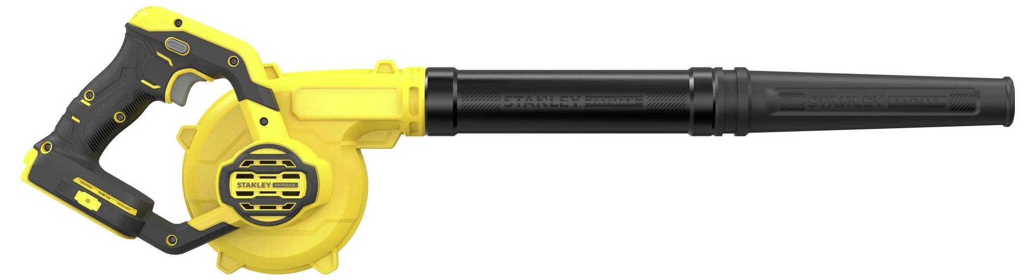 Eine behandschuhte Hand verwendet einen gelben Stanley Fatmax V20 Akkubohrer, um eine Schraube in Holzvertäfelung einzutreiben.