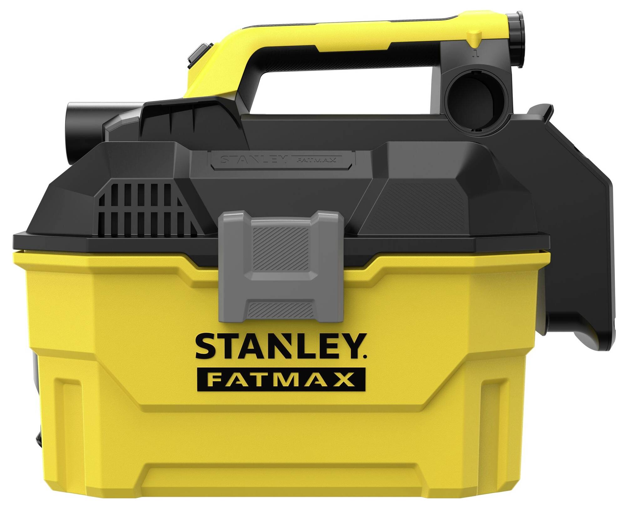 Tragbarer Staubsauger in Gelb und Schwarz mit der Bezeichnung „Stanley Fatmax