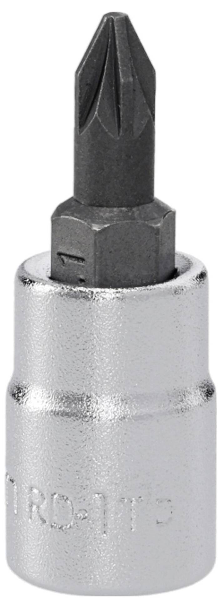 Philips-Steckbit, Größe T15, konzipiert zur Verwendung mit Steckschlüsseln, mit metallischer Oberfläche und Kreuzschlitz-Spitze zum Anziehen von Schrauben.