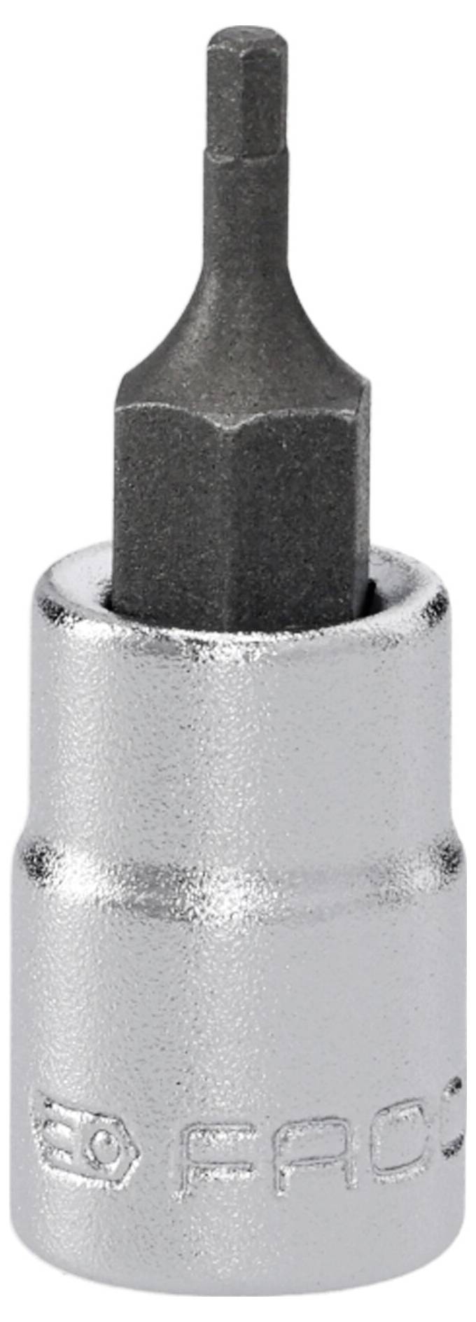 Ein metallischer Innensechskantaufsatz mit sechskantiger Spitze, der zum Antreiben von Innensechskantschrauben verwendet wird.