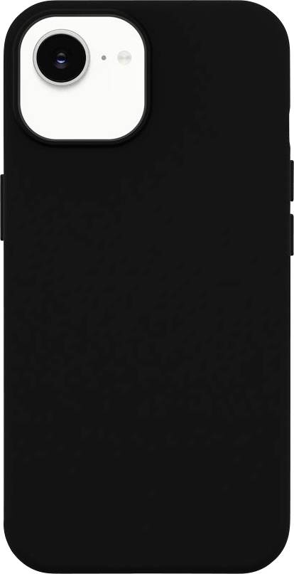 Schwarze Smartphone-Hülle mit Aussparung für eine einzelne Rückkamera und Blitz.
