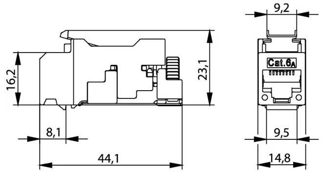 Telegärtner 100023197 Anschlussdose CAT 6a 1St.